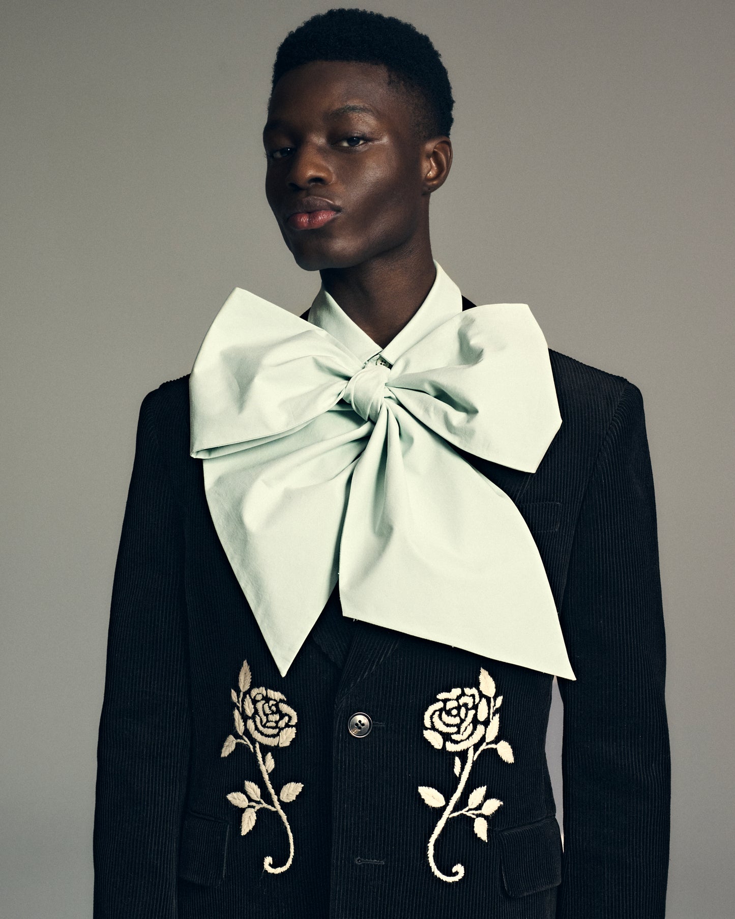Hand-Embroidered Corduroy Blazer