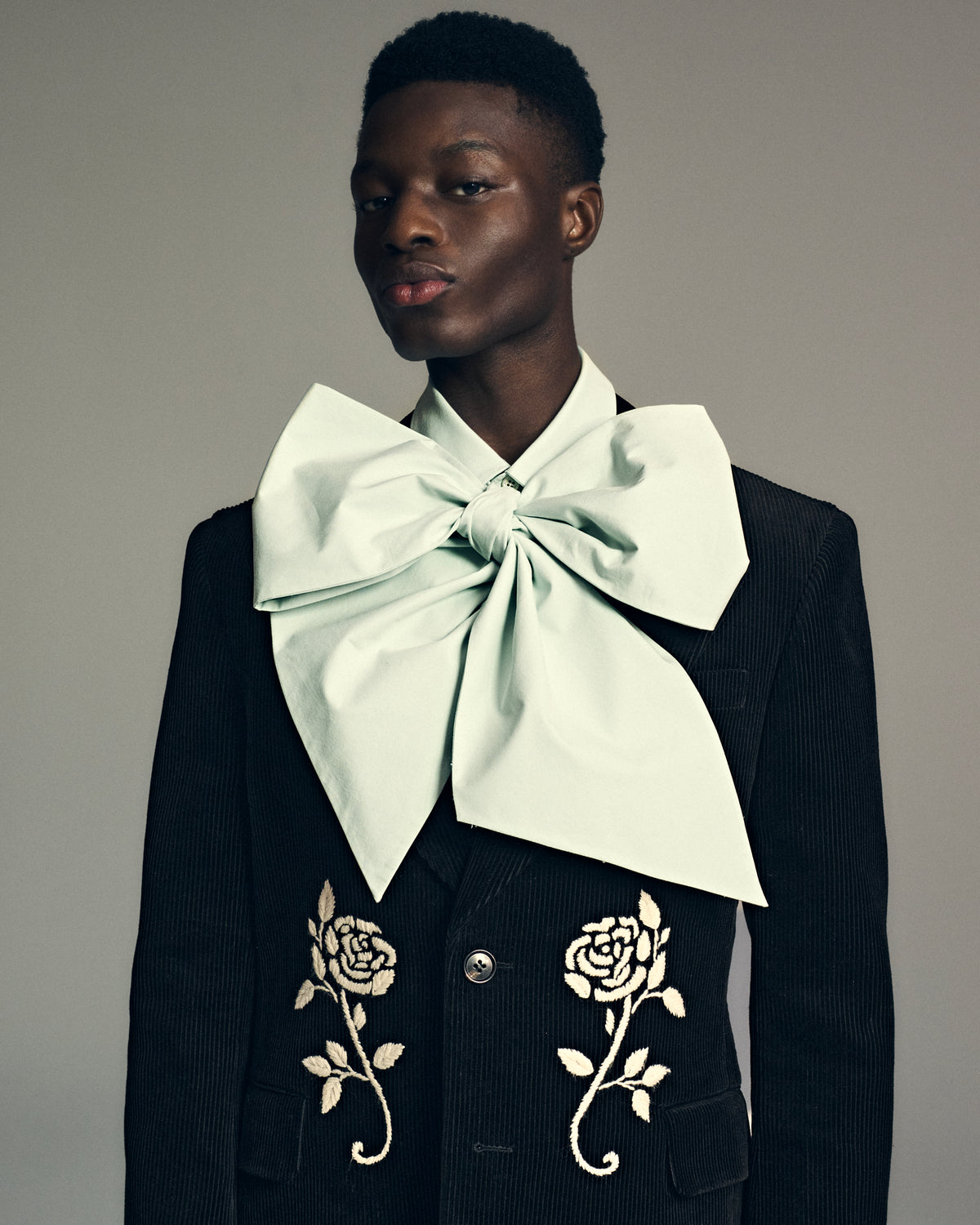 Detachable Ribbon Collar Shirt