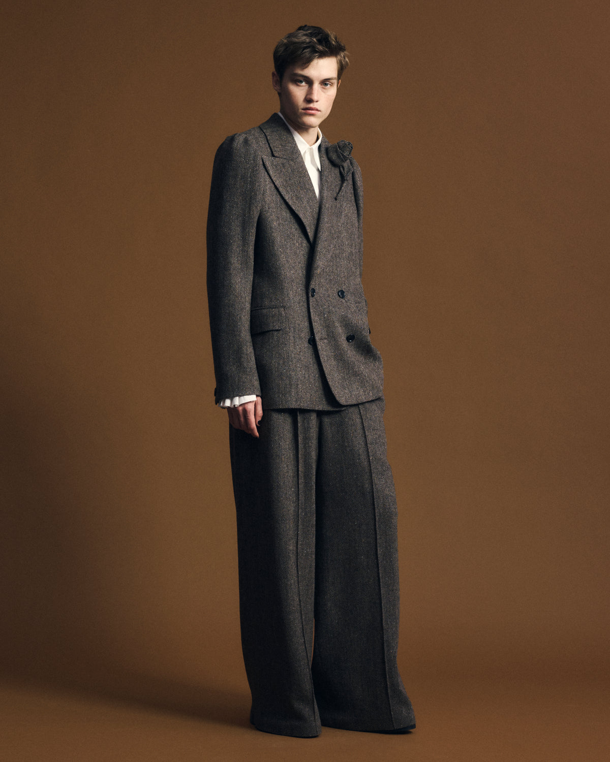 Herringbone Wide Trousers