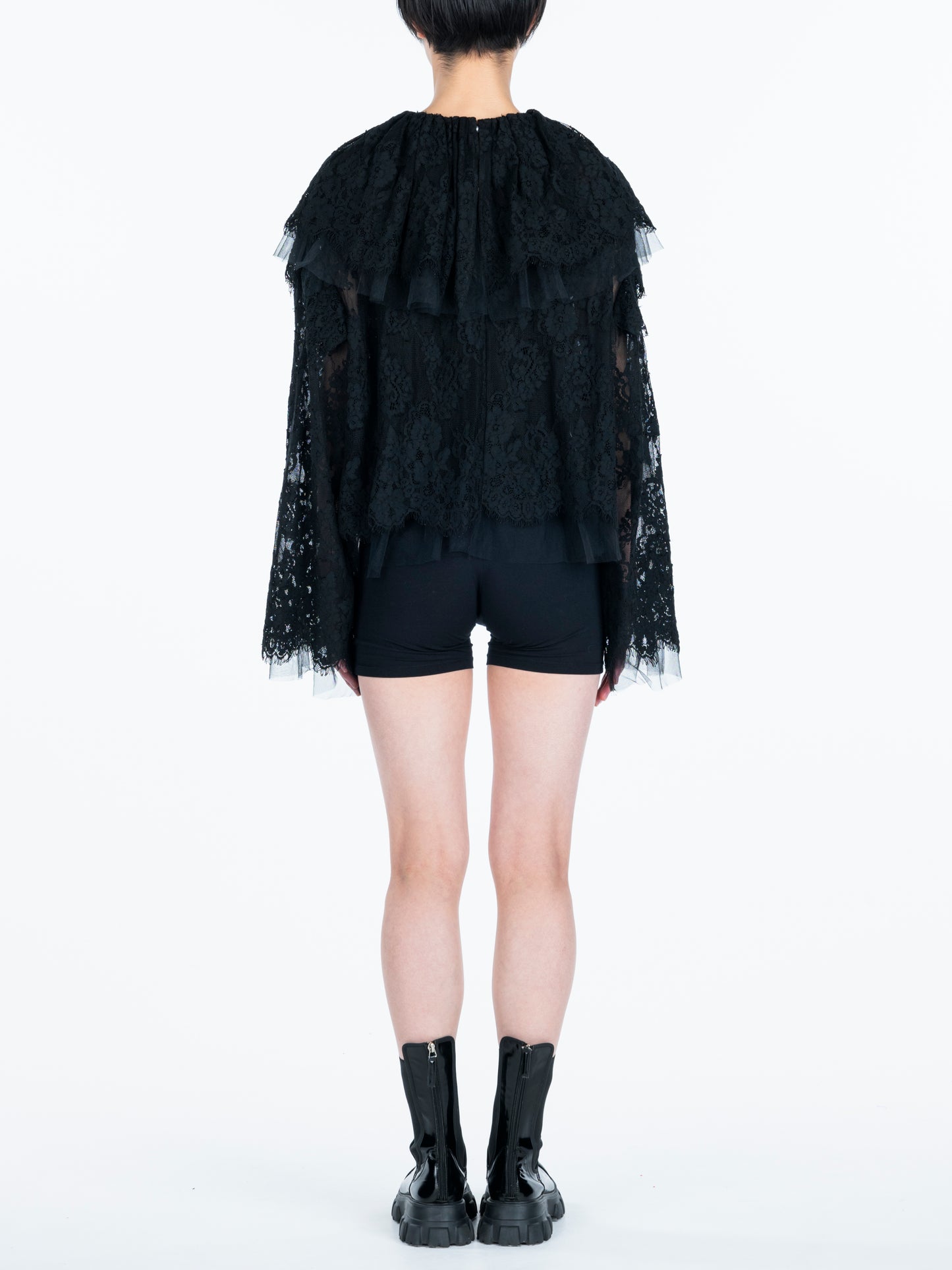 Tulle layered Lace Top