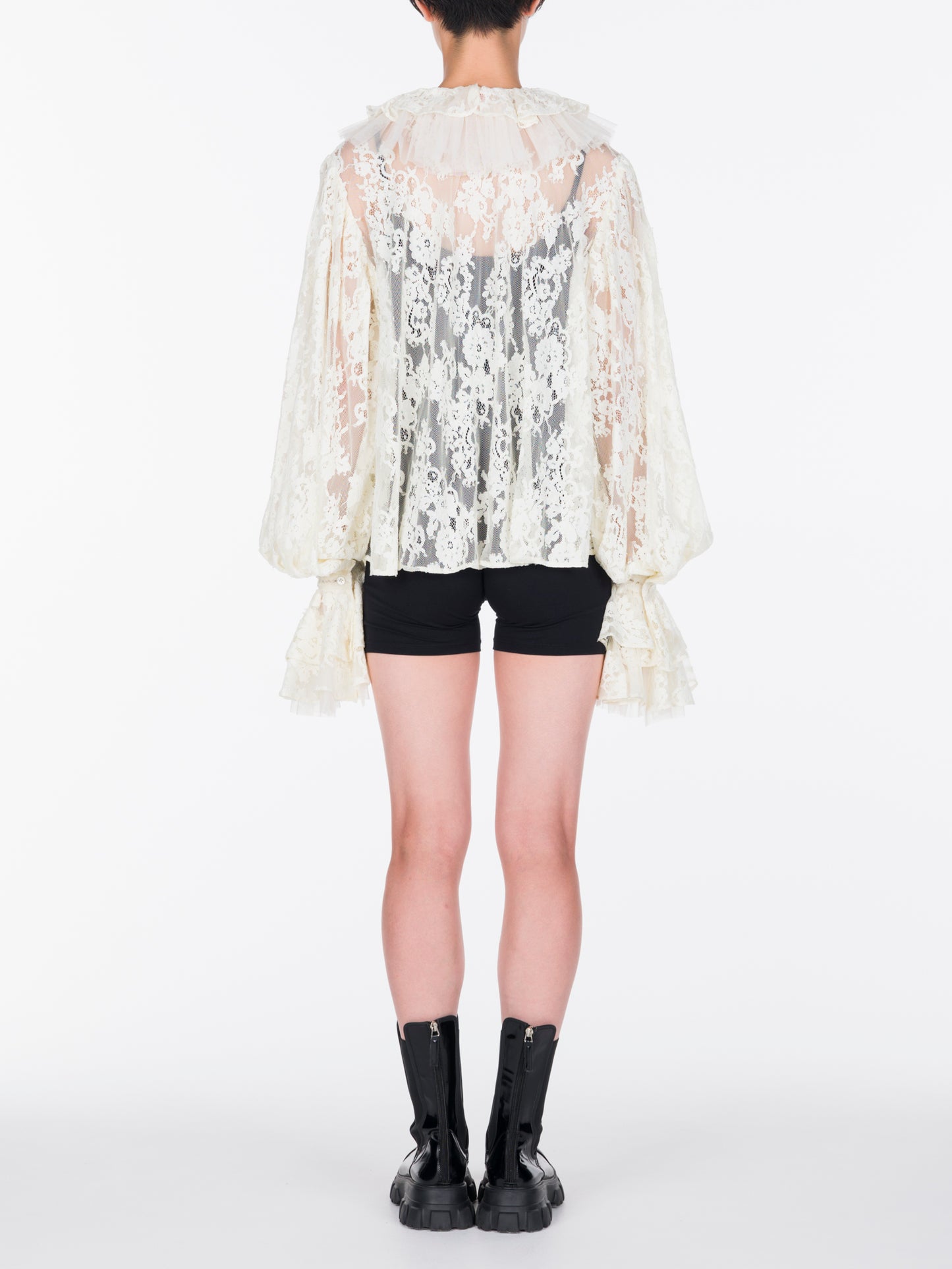 Tulle Layered Lace Shirt