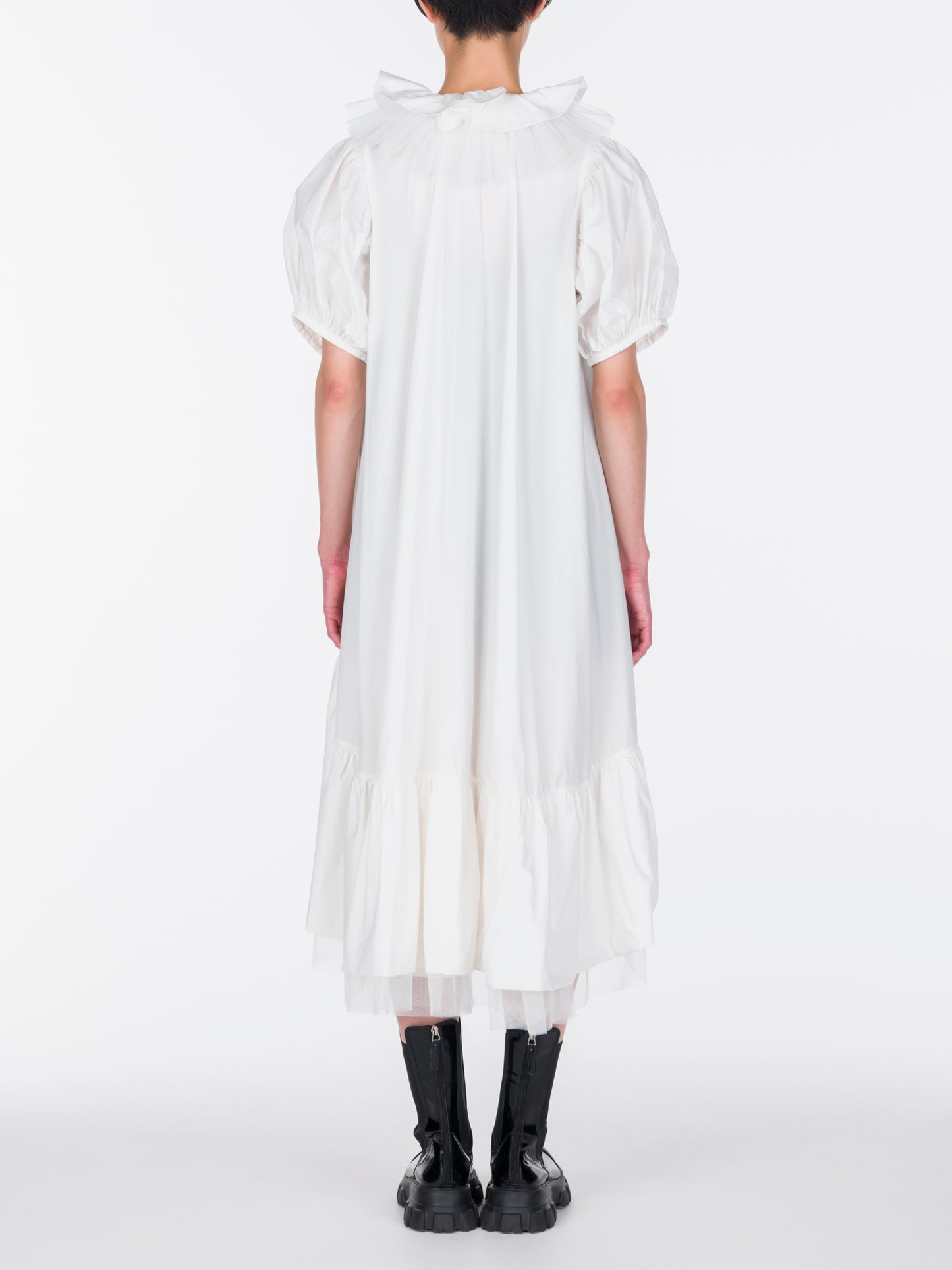 Tulle Layered Puff Sleeve Dress