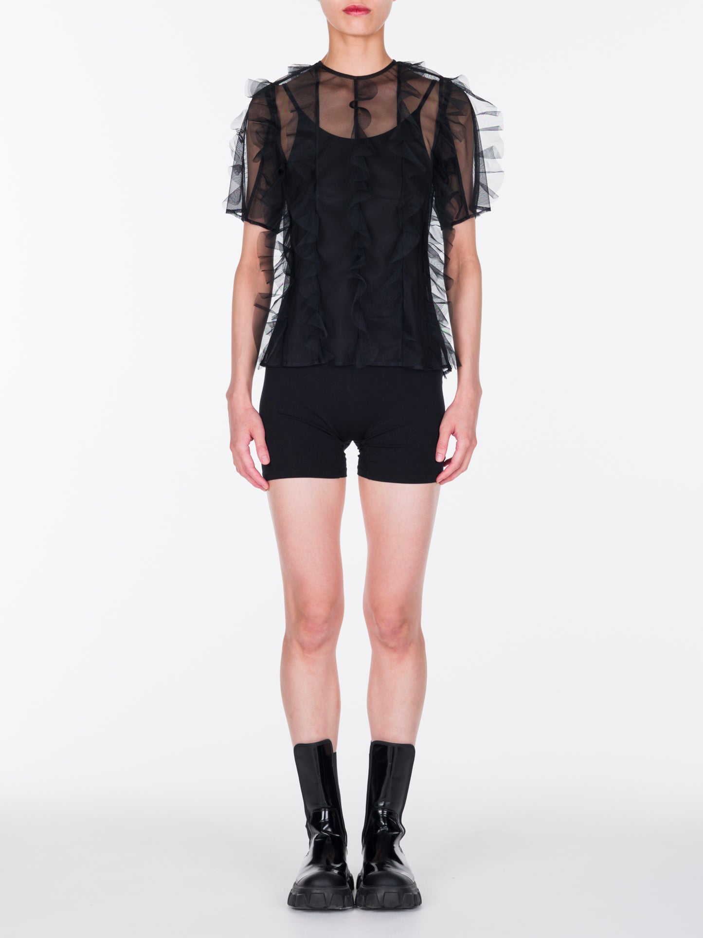 Tulle Ruffle Top