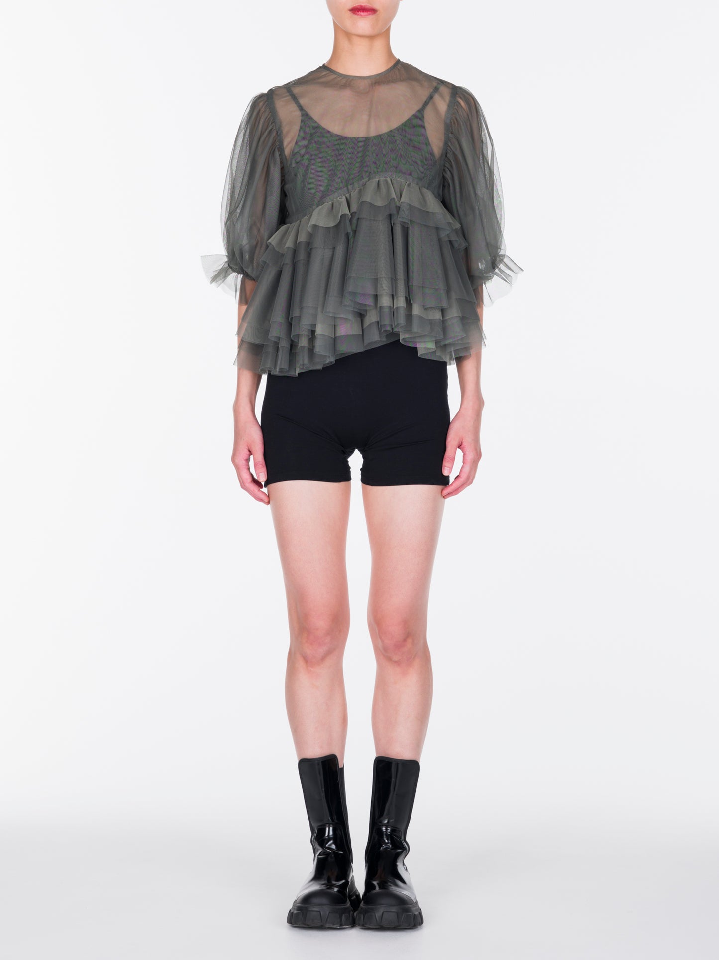 Tulle Puff Sleeve Top