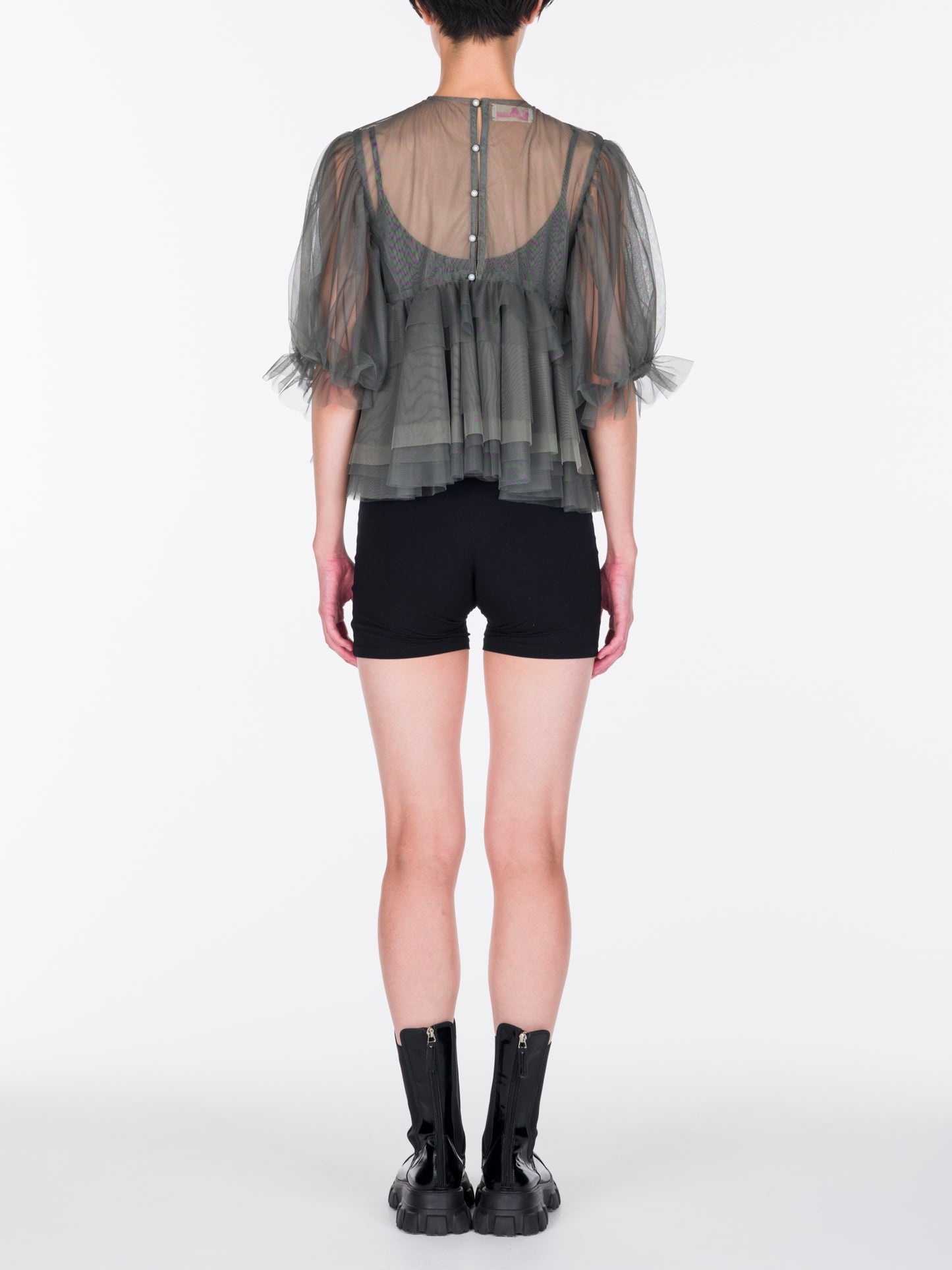 Tulle Puff Sleeve Top