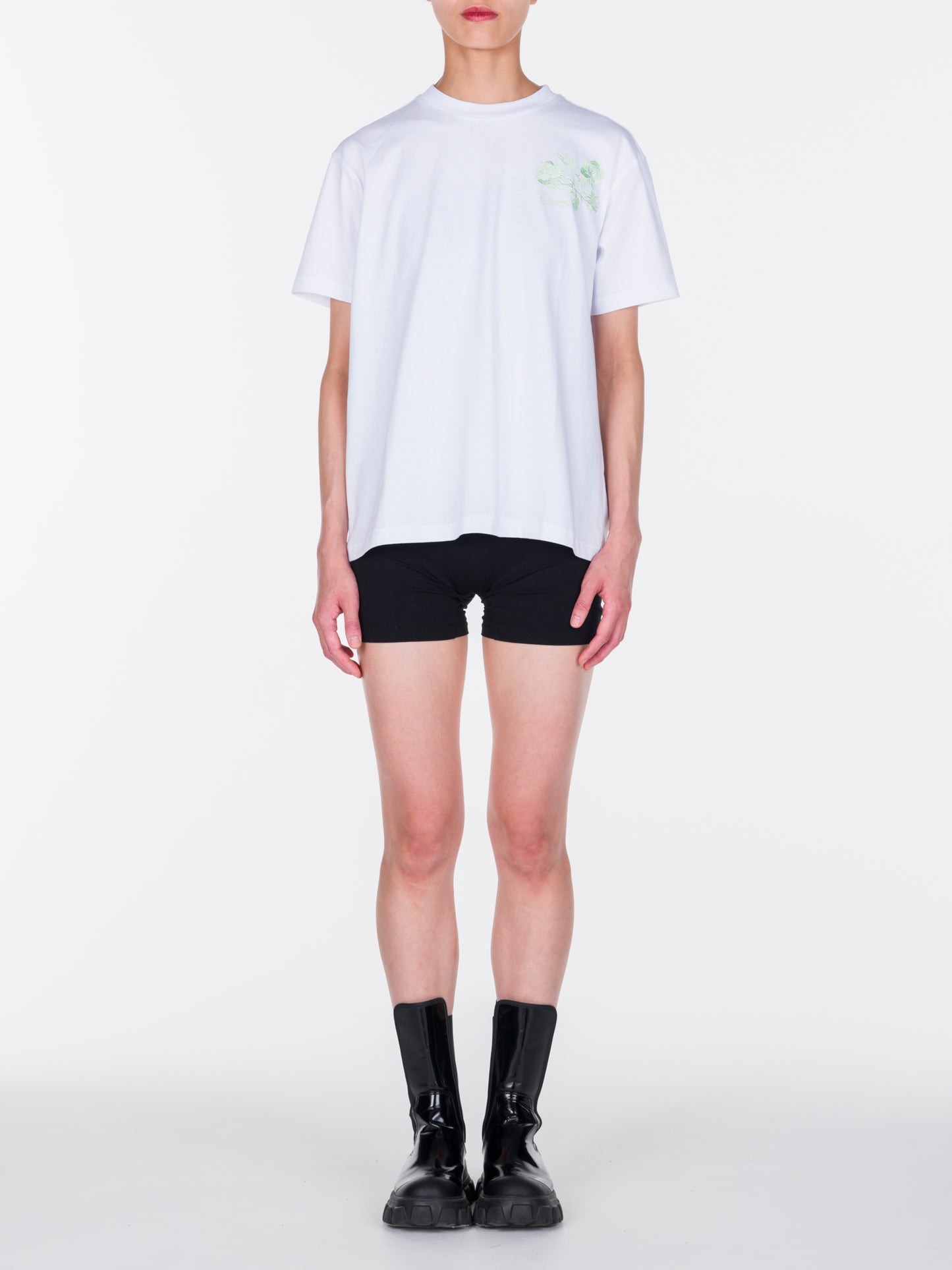 Logo & Rose Embroidered T-Shirt