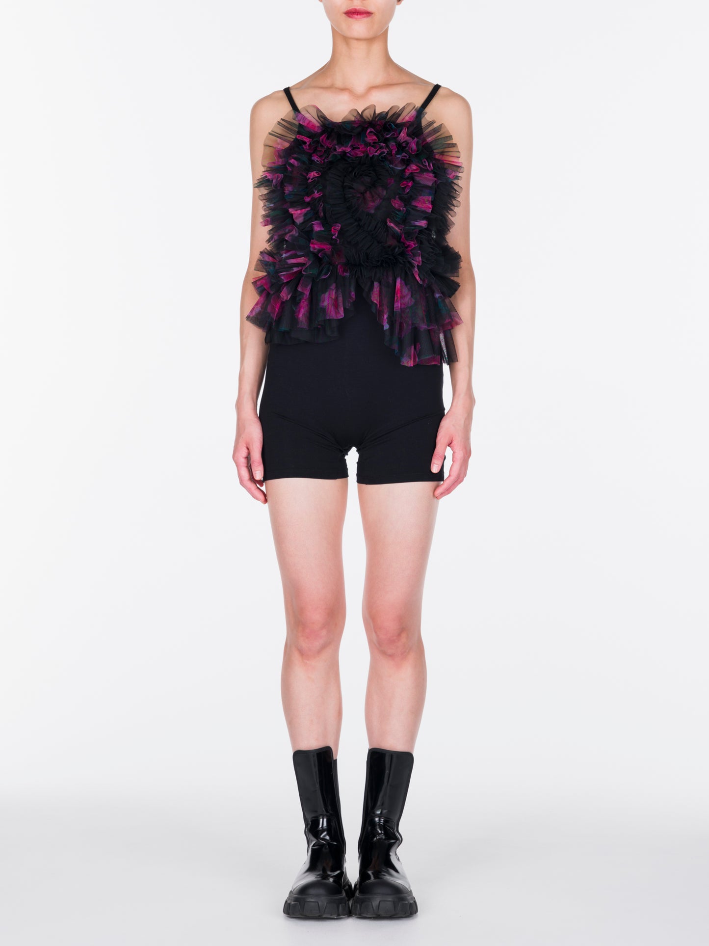 Tulle Ruffle Cami Top