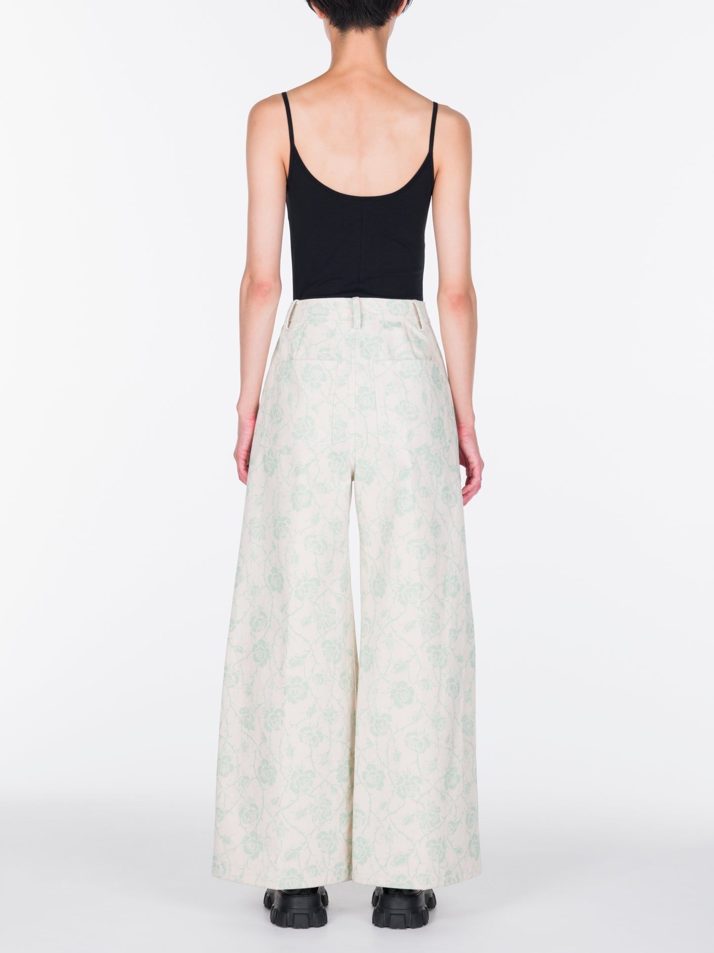 Printed Denim Trousers