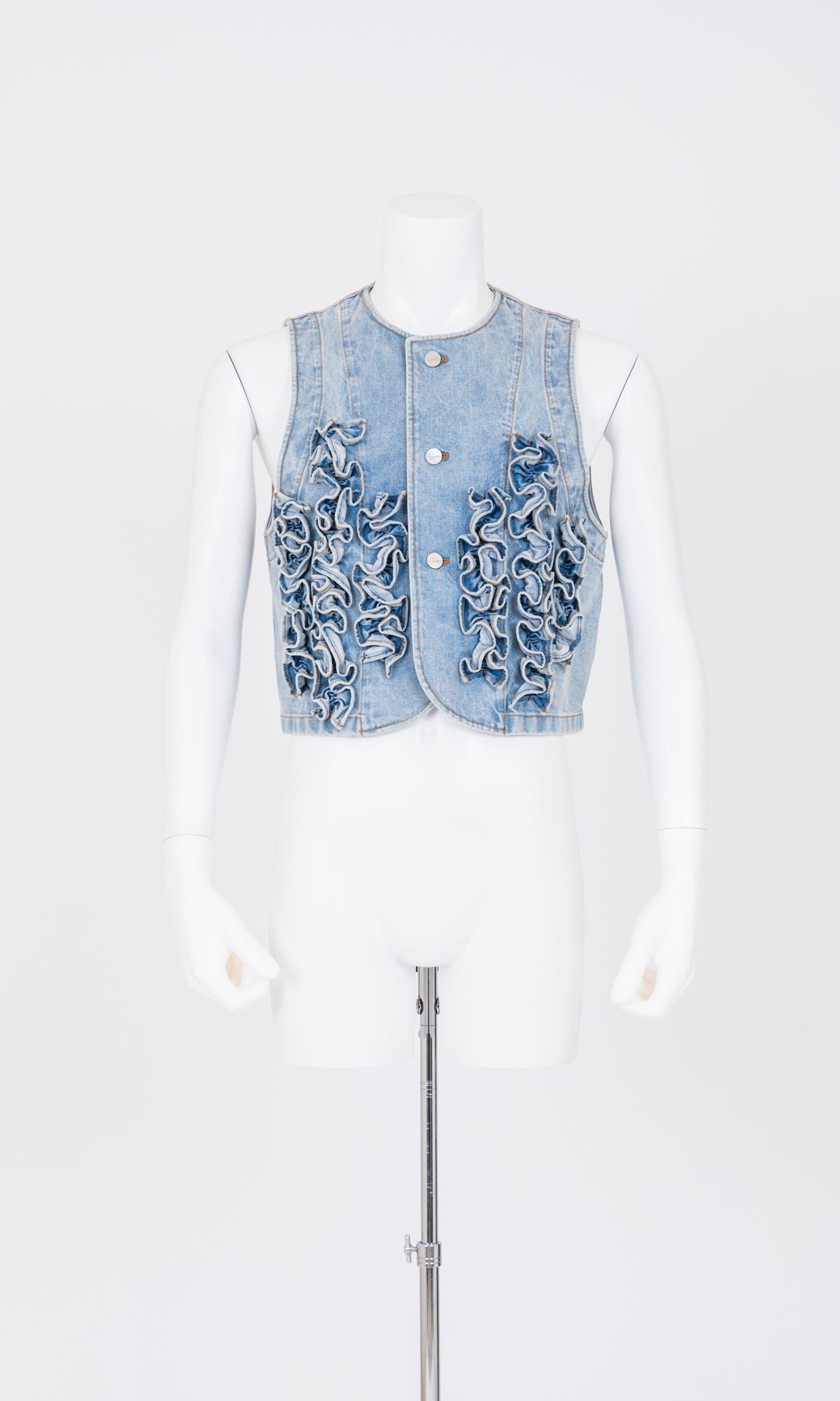 Ruffle Denim Vest