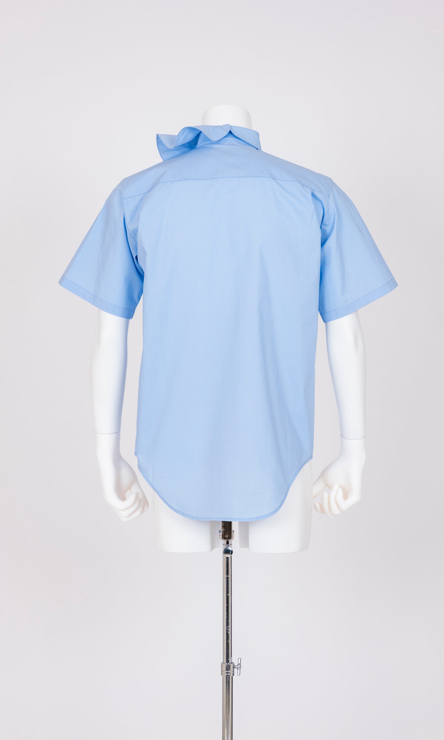 Ruffle Collar Short Sleeve Shirt
