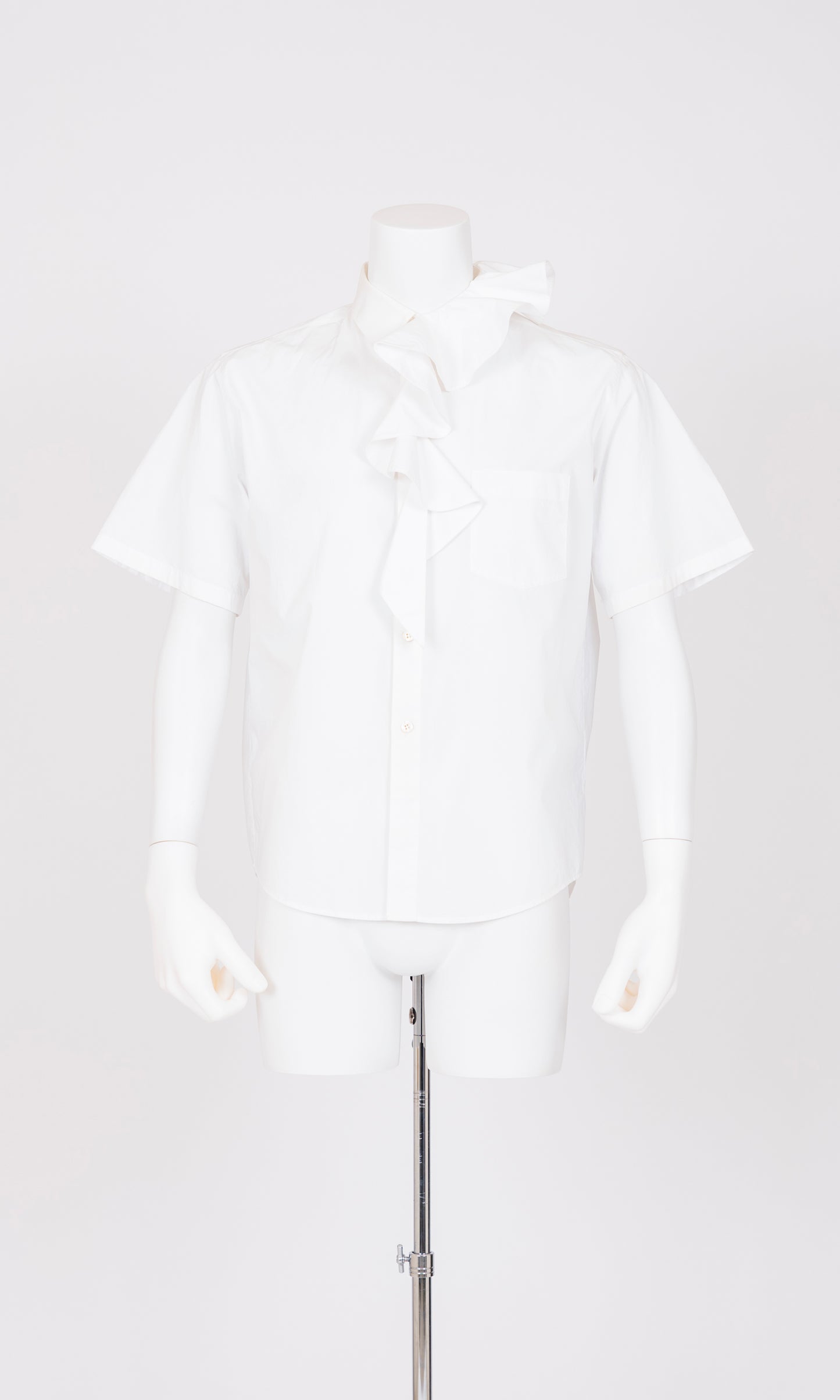 Ruffle Collar Short Sleeve Shirt