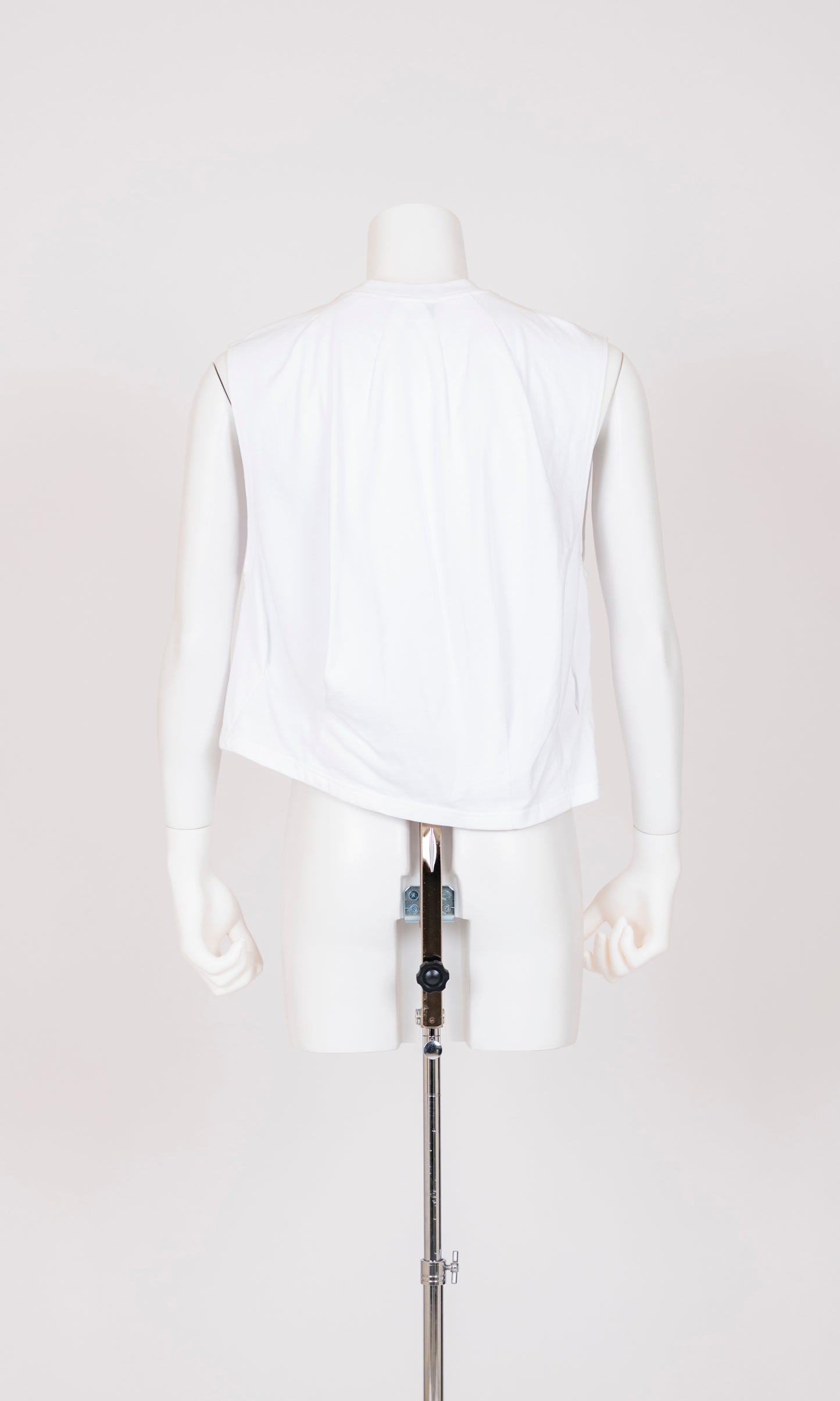 Irregular Pleated Sleeveless T-Shirt