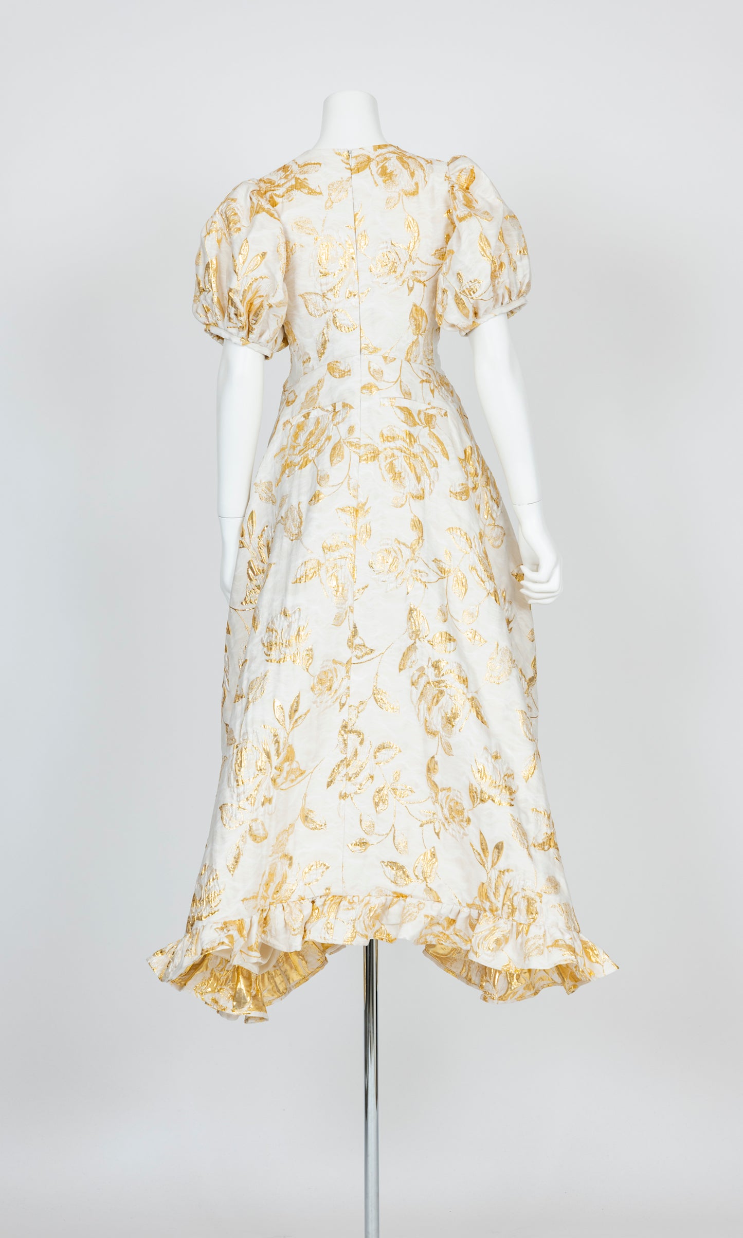 Jacquard Puff Sleeve Dress