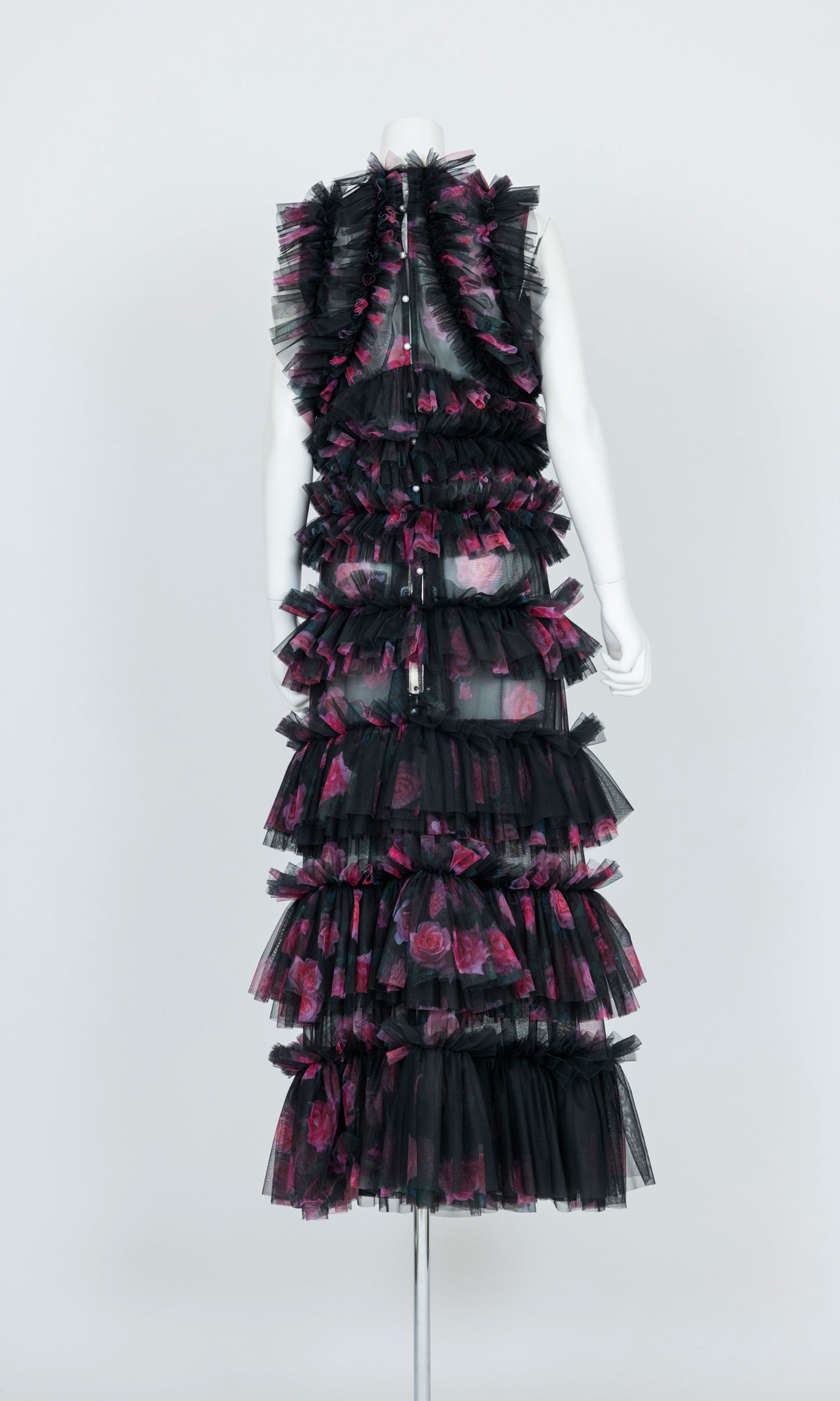 Tulle Ruffle Sleeveless Dress