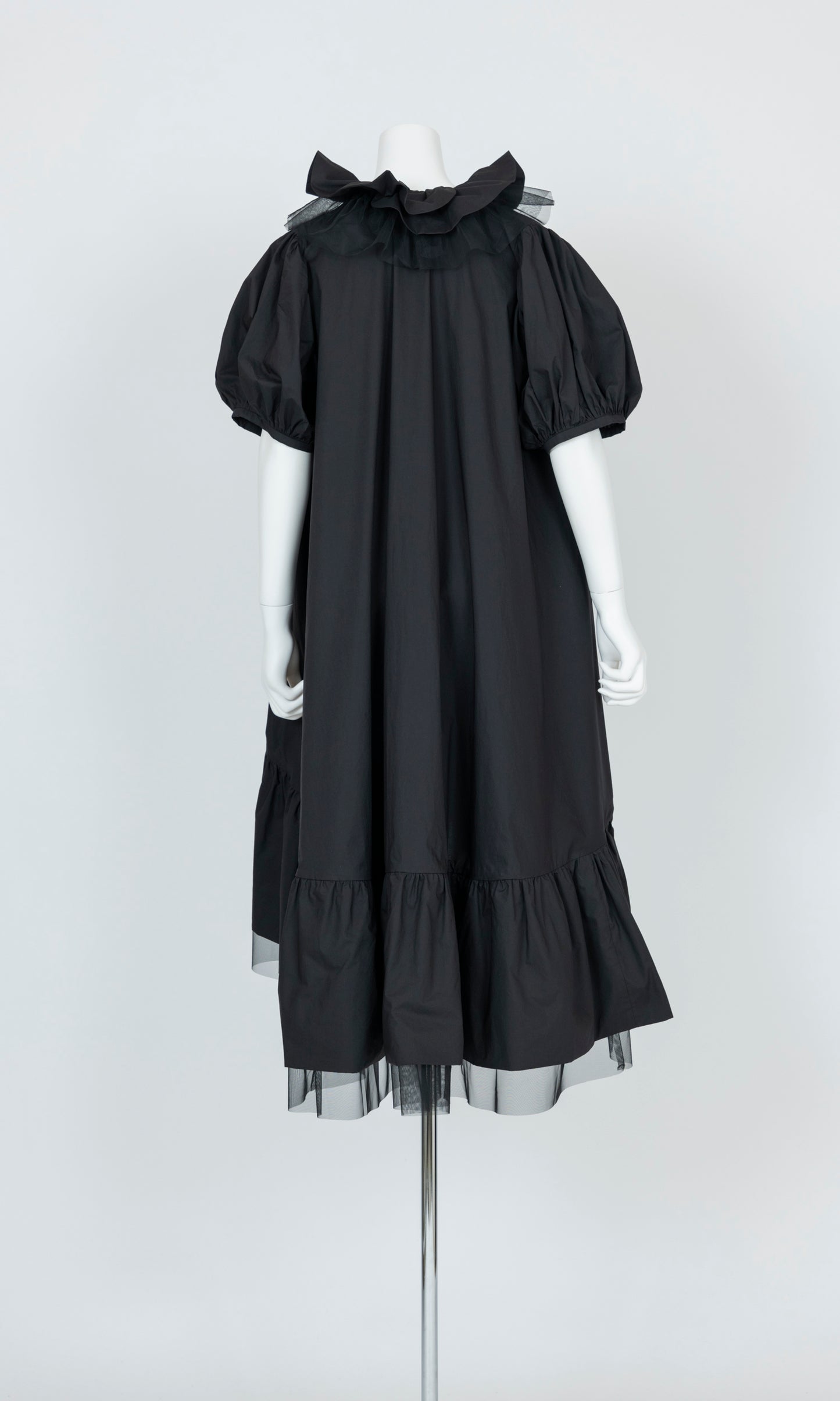Tulle Layered Puff Sleeve Dress