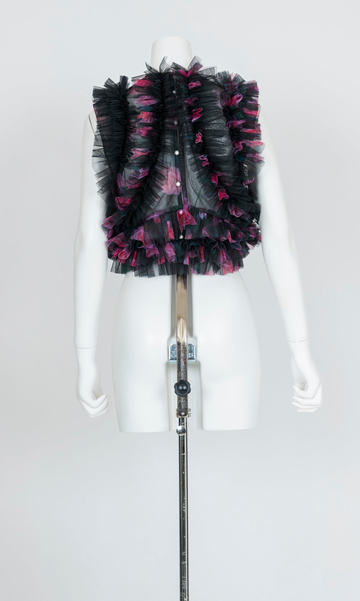 Tulle Ruffle Sleeveless Top