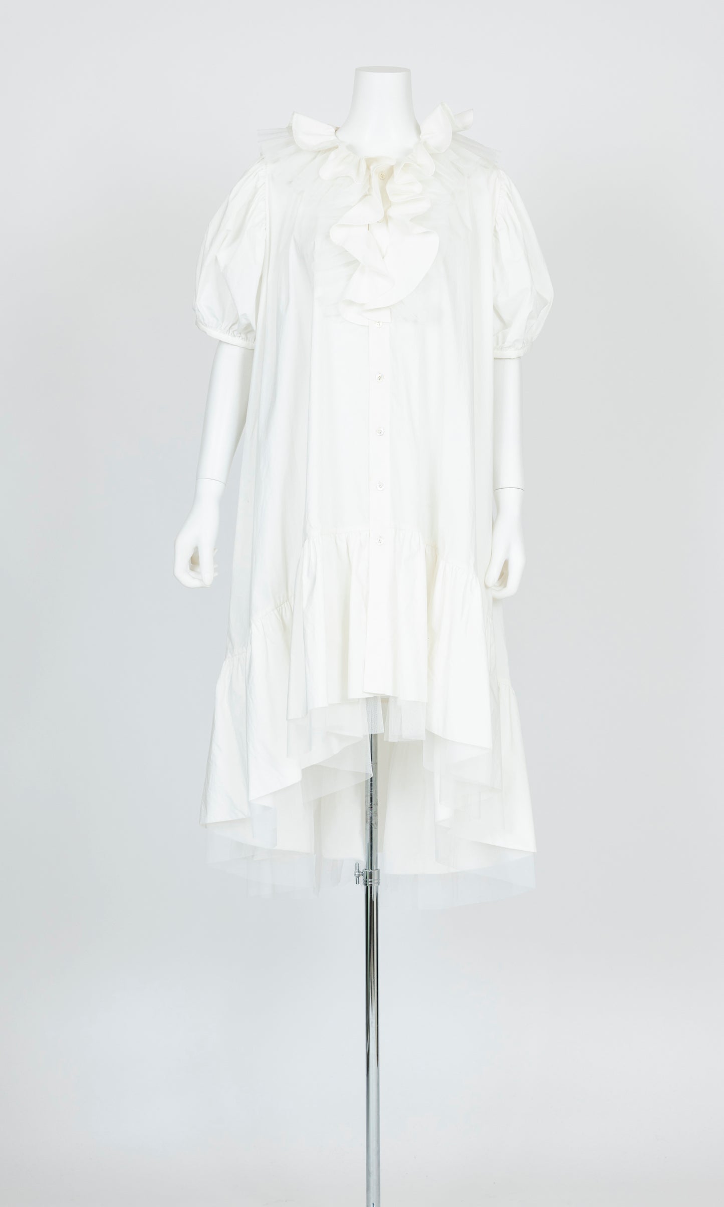 Tulle Layered Puff Sleeve Dress