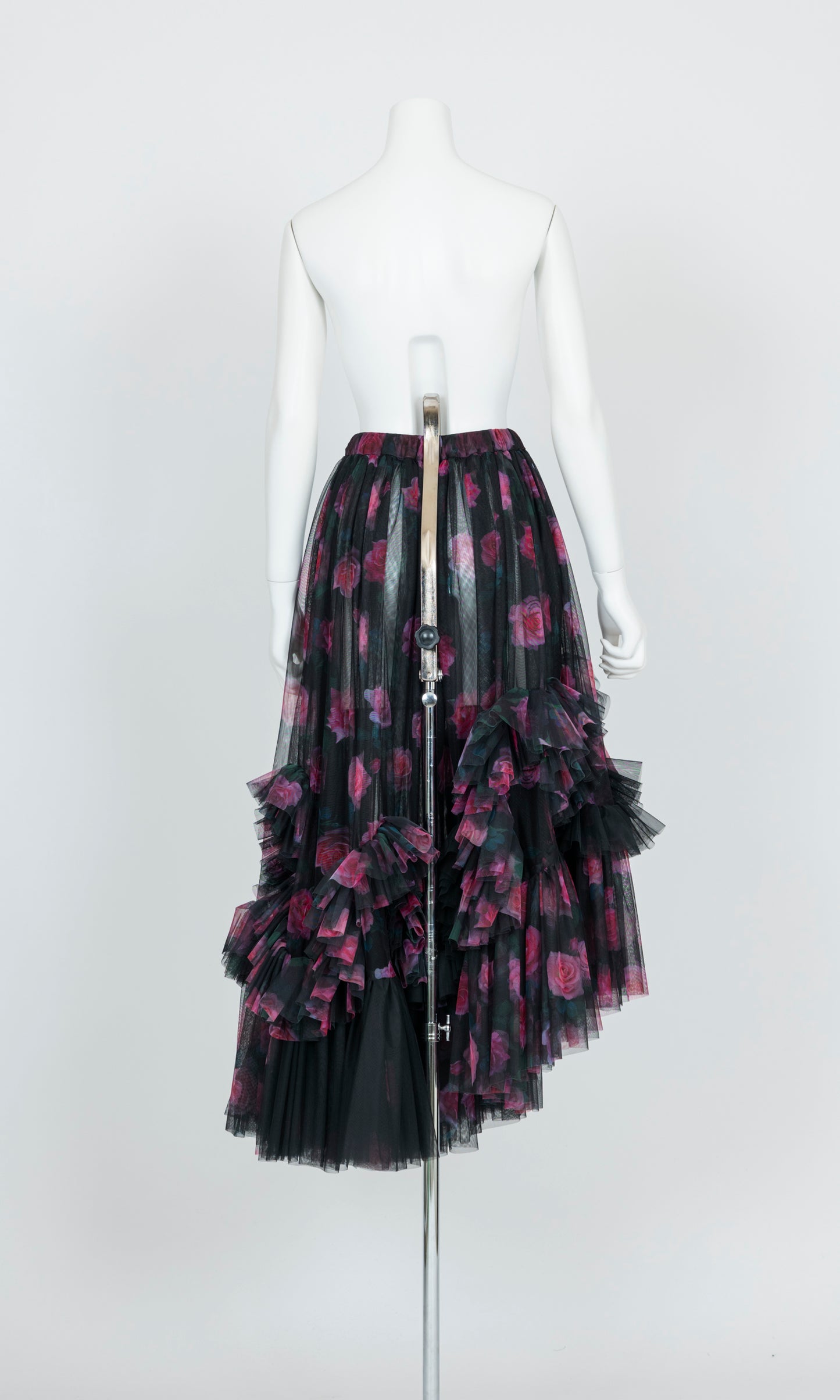 Tulle Ruffle Asymmetric Skirt