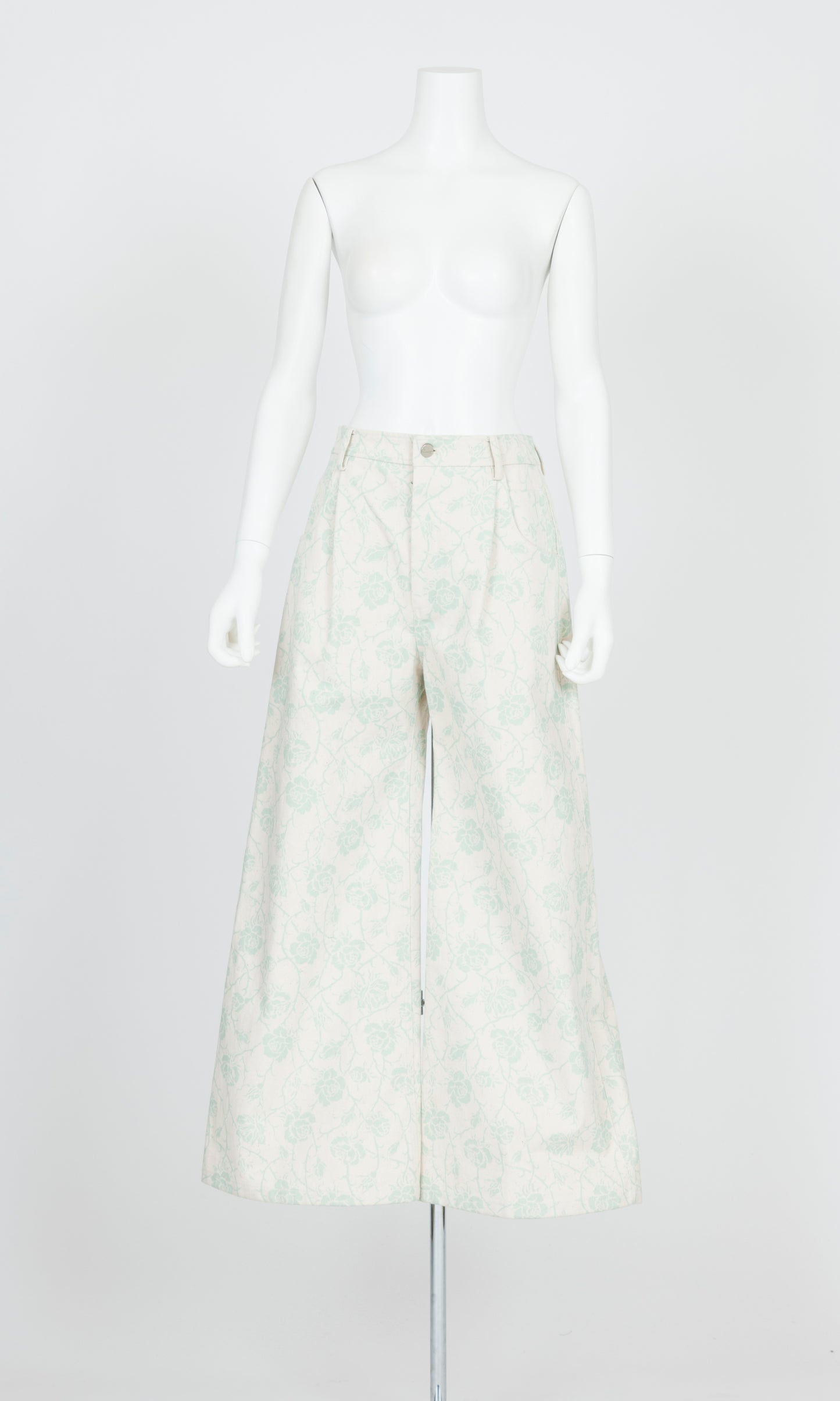 Printed Denim Trousers