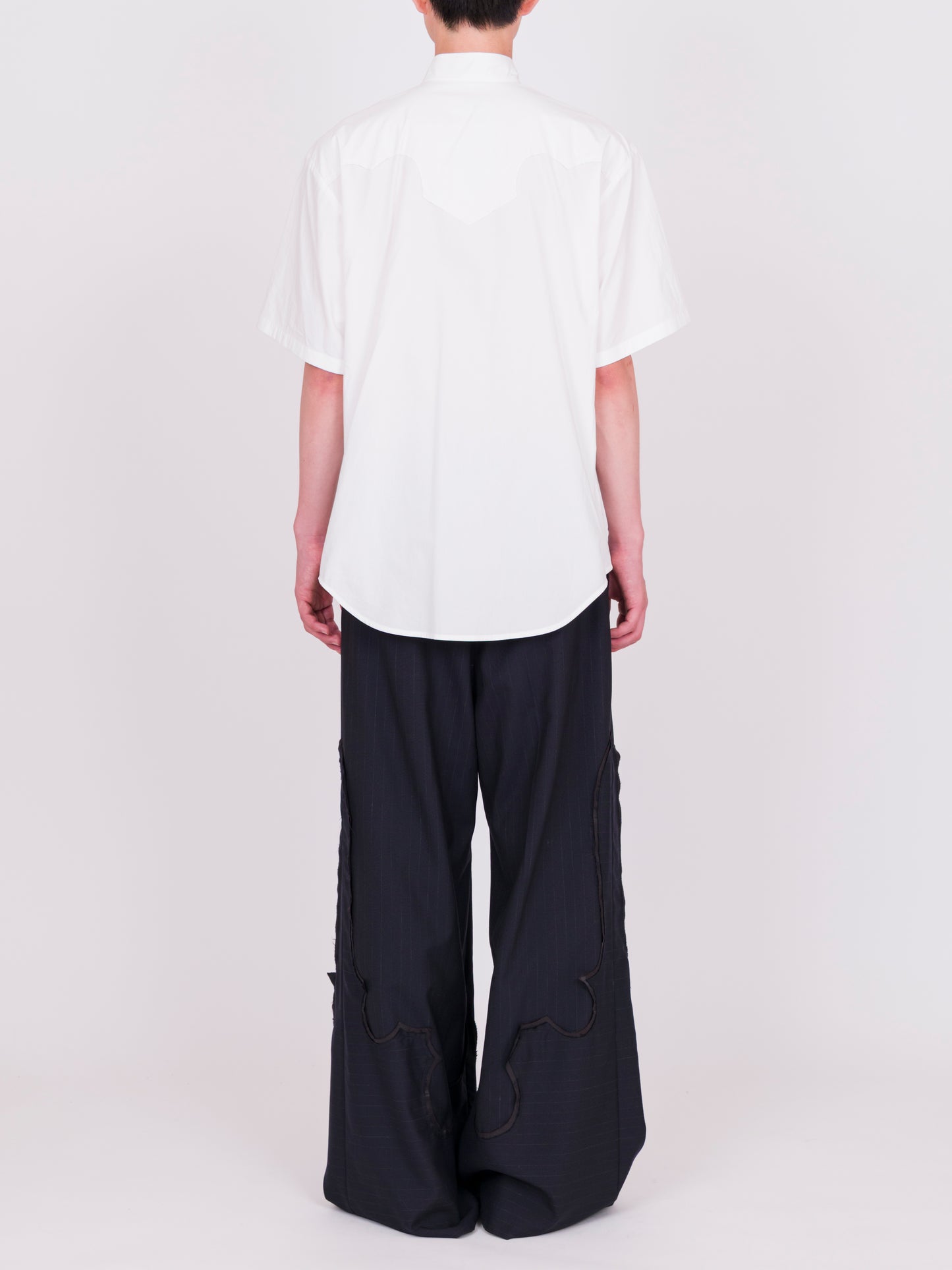 Hand Embroidered Ribbon Collar S/S Shirt