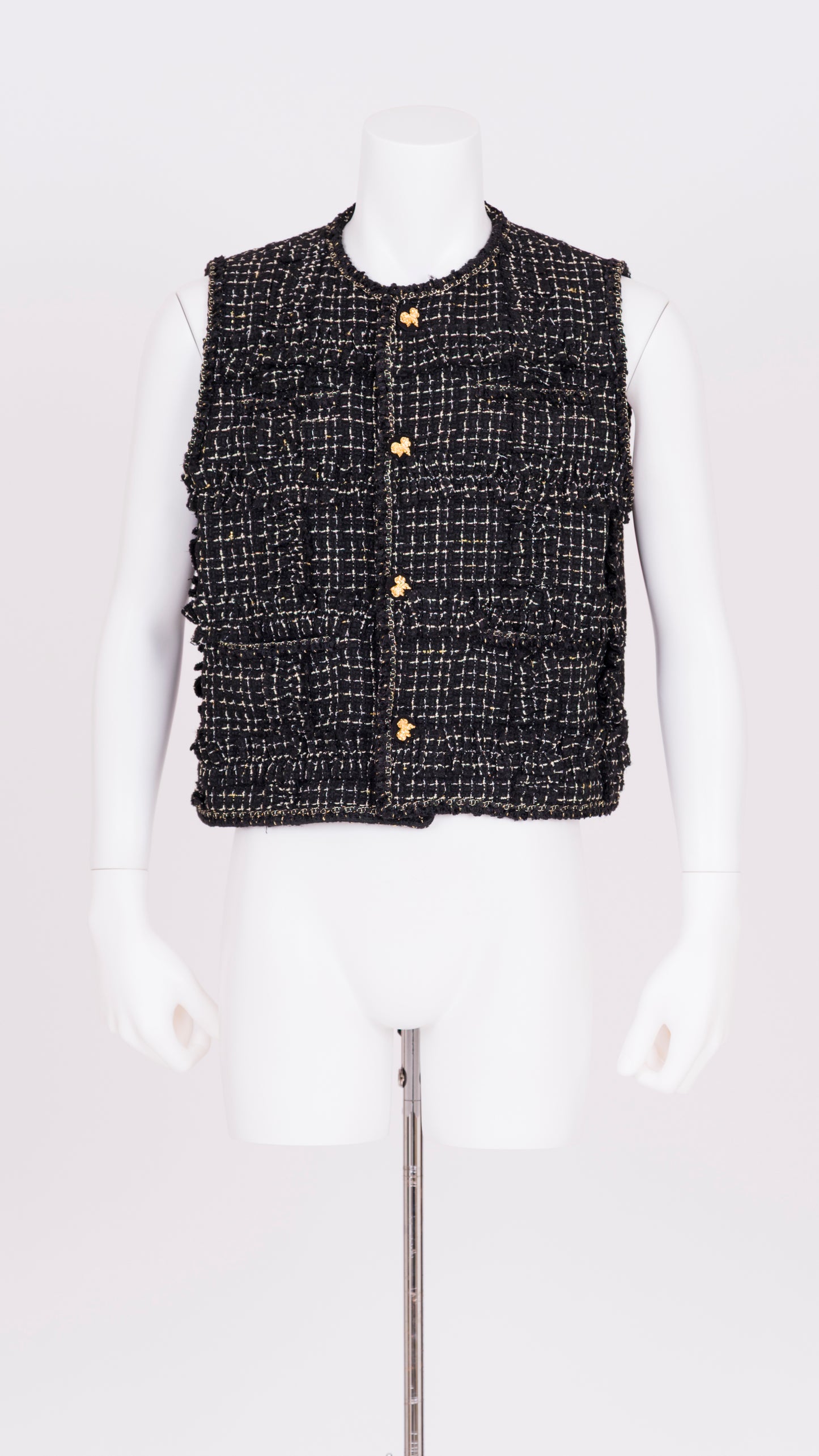 Ruffle Tweed Gilet