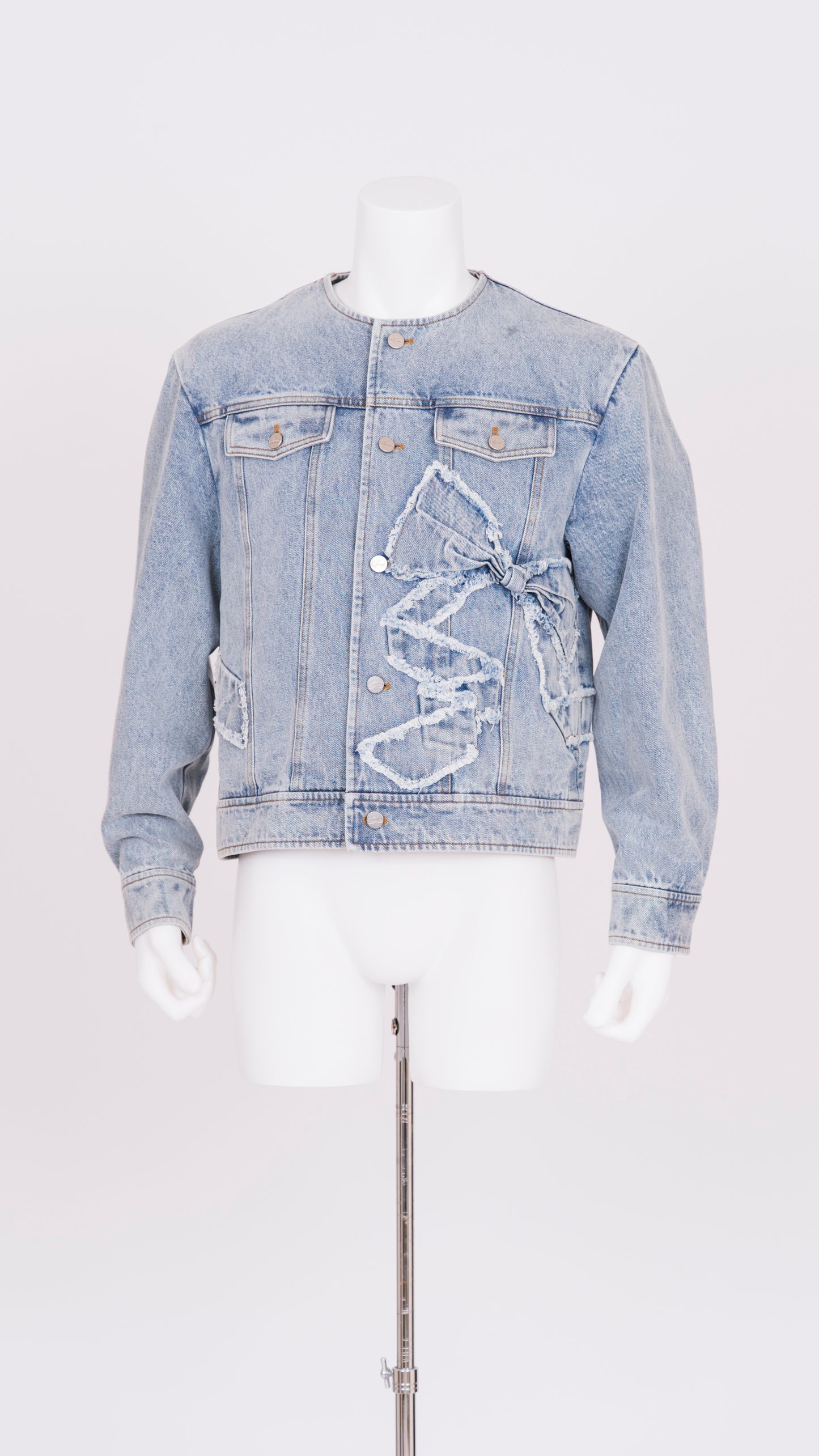Ribbon Detail Denim Jacket