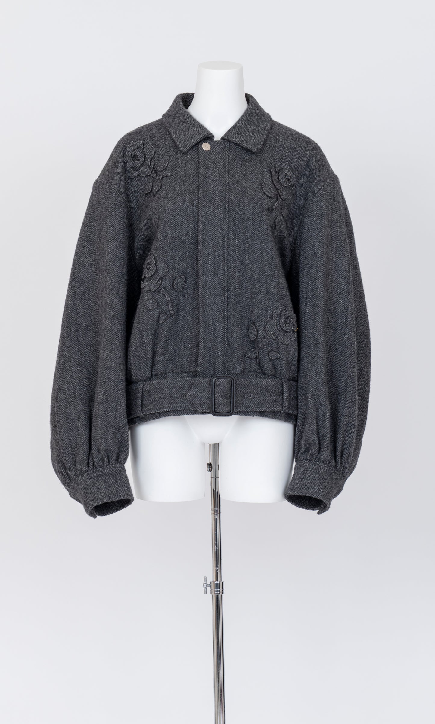 Flower Applique Bomber Jacket