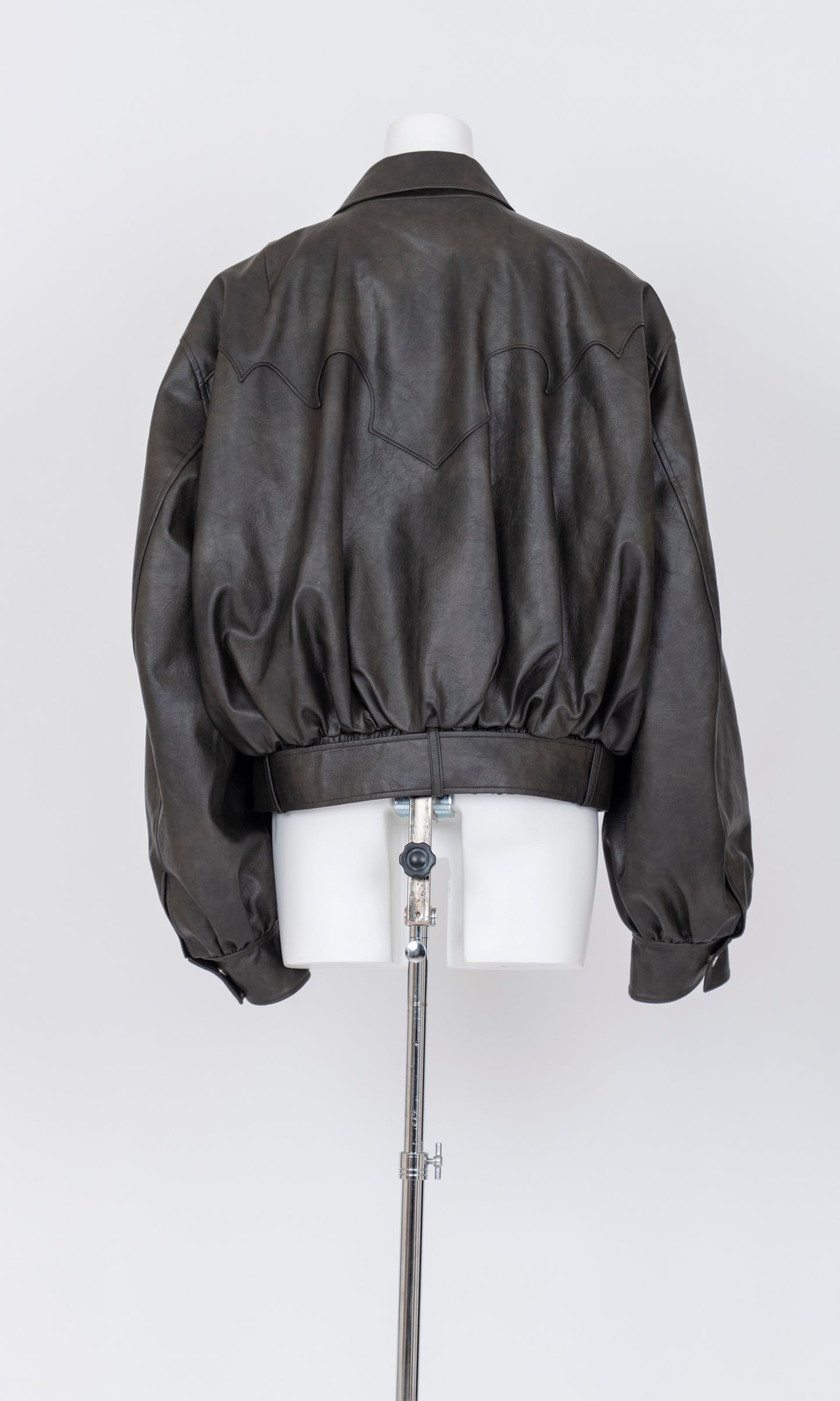 Faux Leather Bomber Jacket