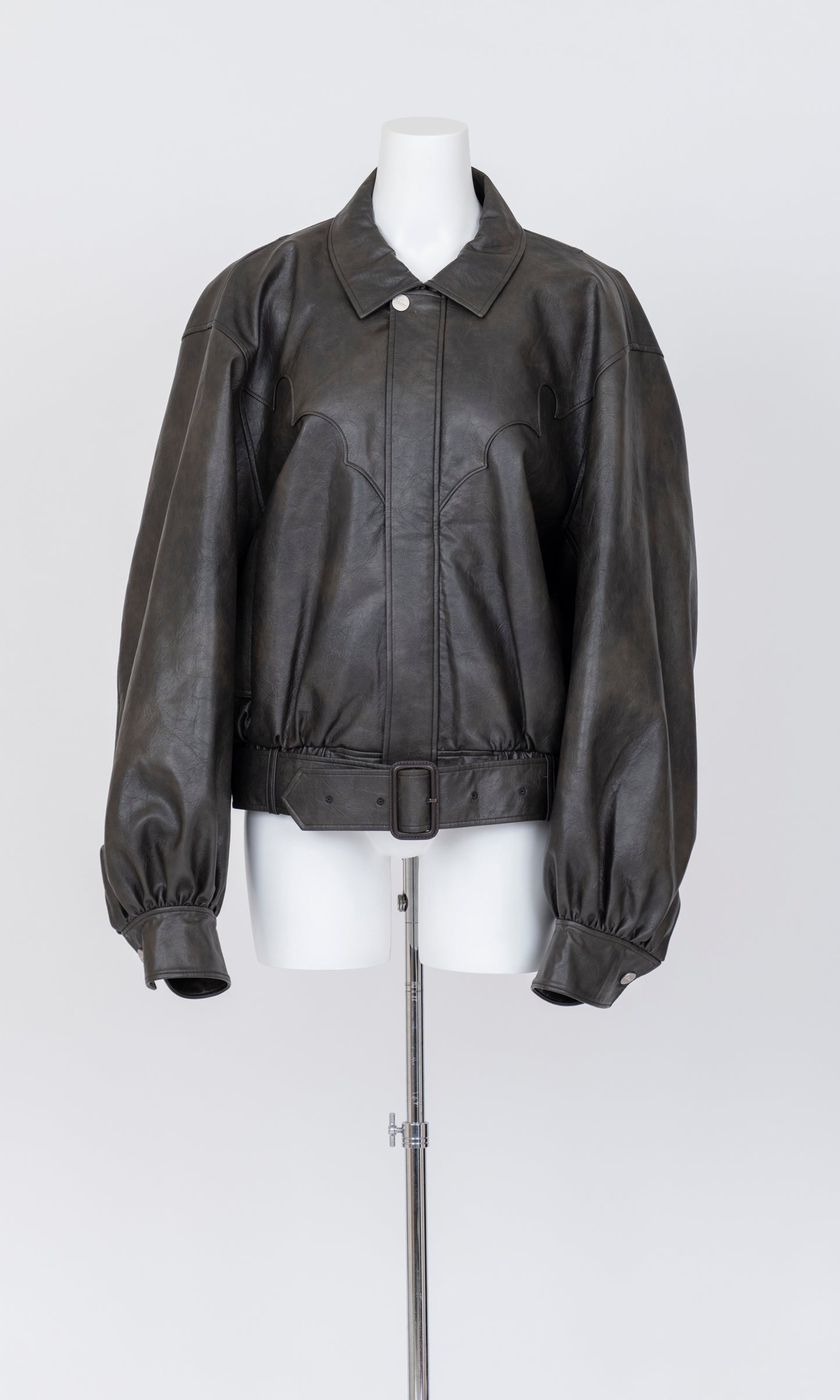Faux Leather Bomber Jacket