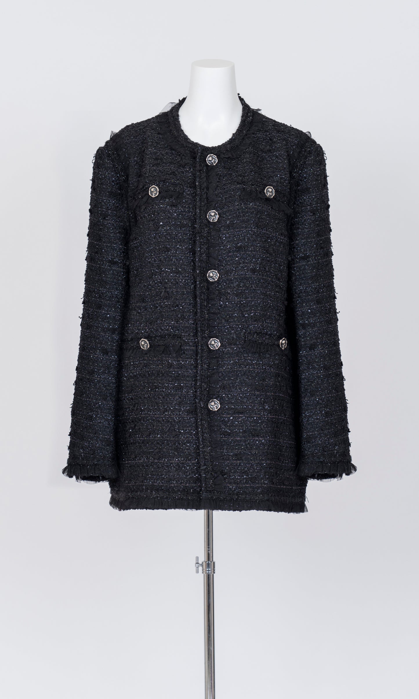 Tulle layered Tweed Jacket