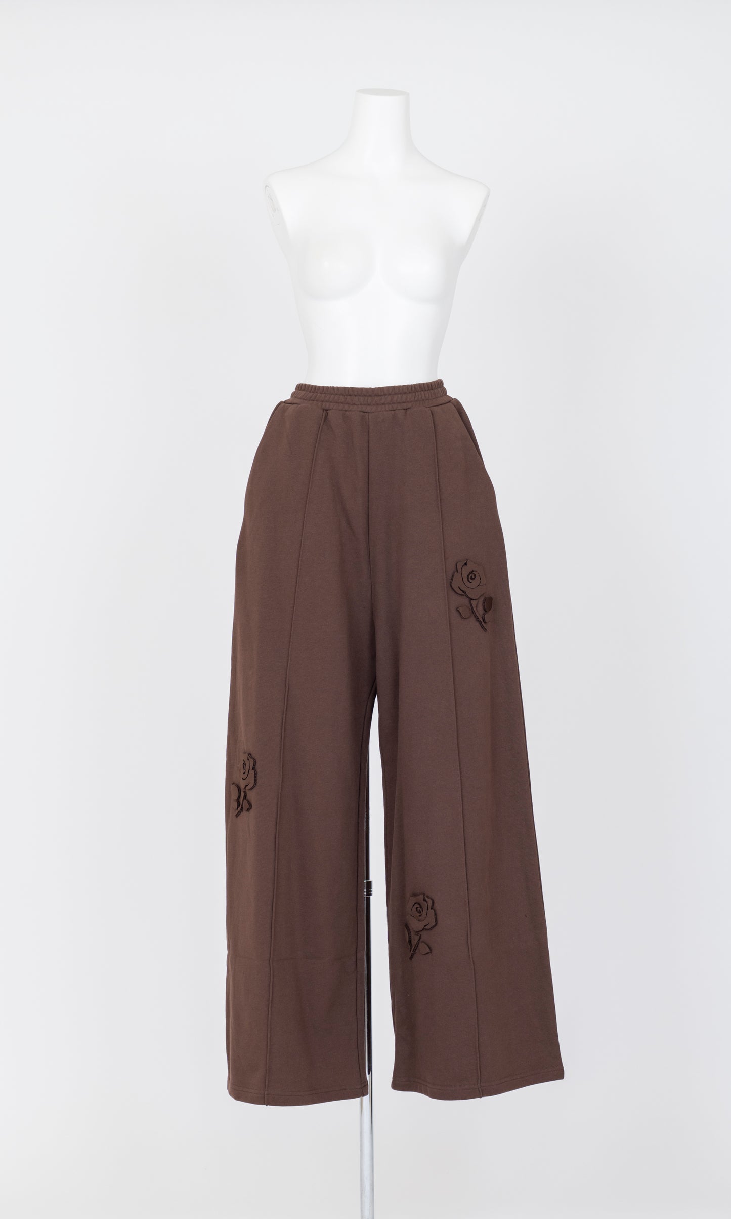 Flower Applique Jersey Pants