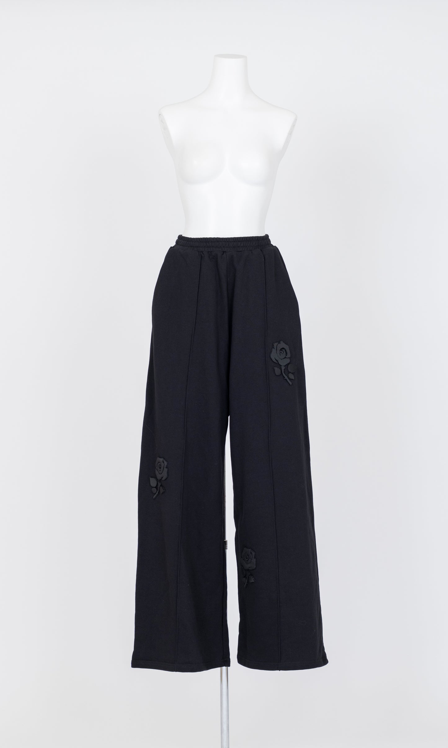 Flower Applique Jersey Pants