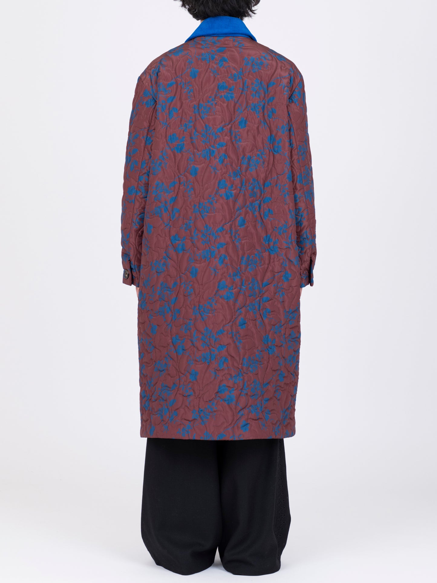 Flower Pattern Quilted Coat