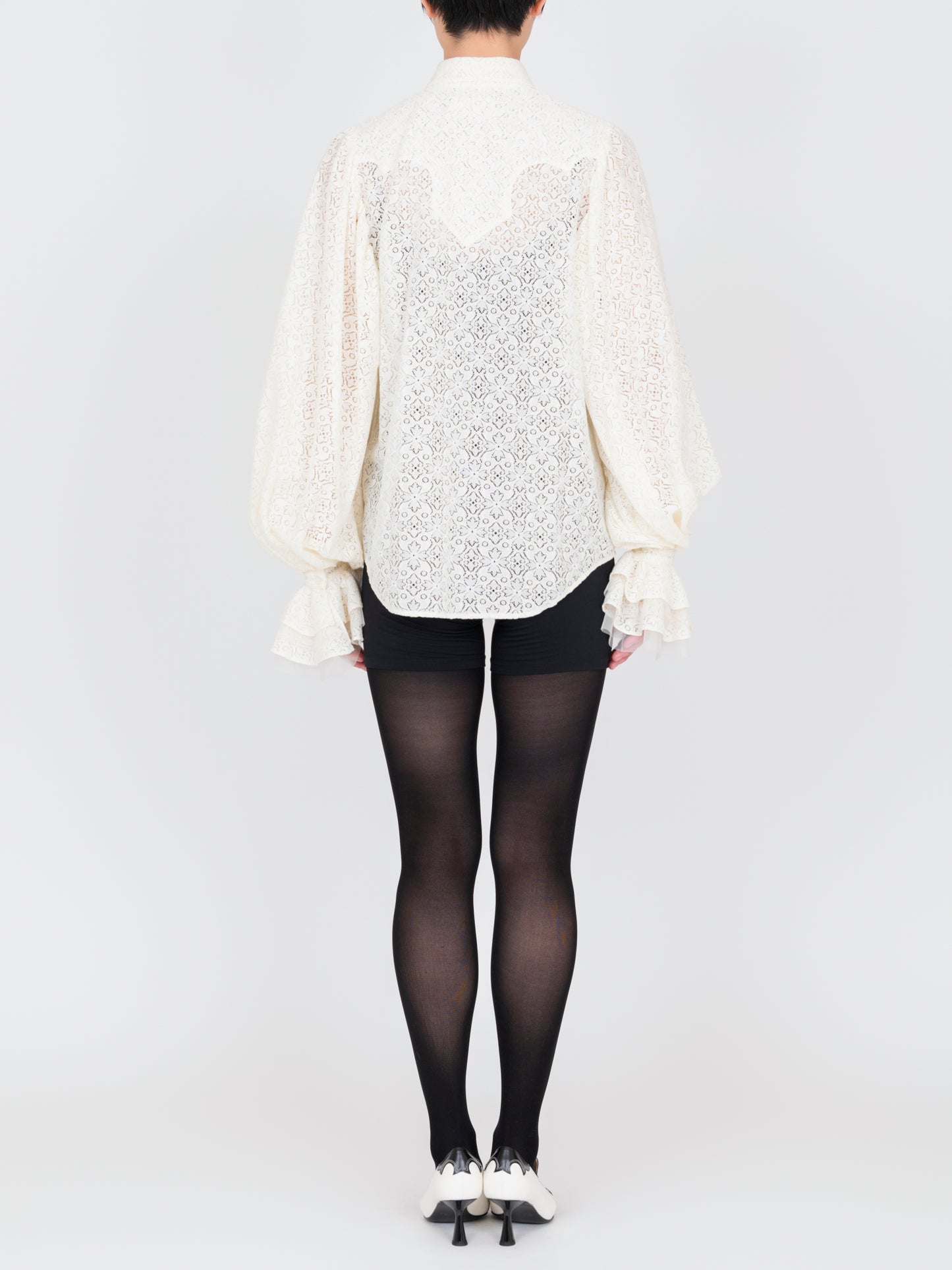 Tulle Layered Lace Shirt
