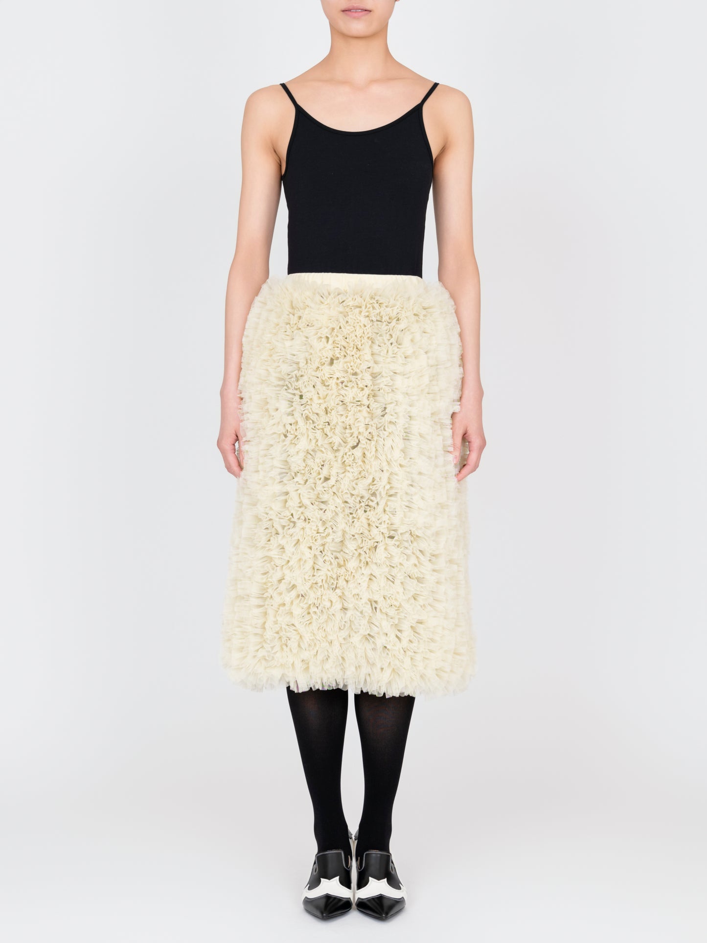 Ruffle Tulle Midi Skit