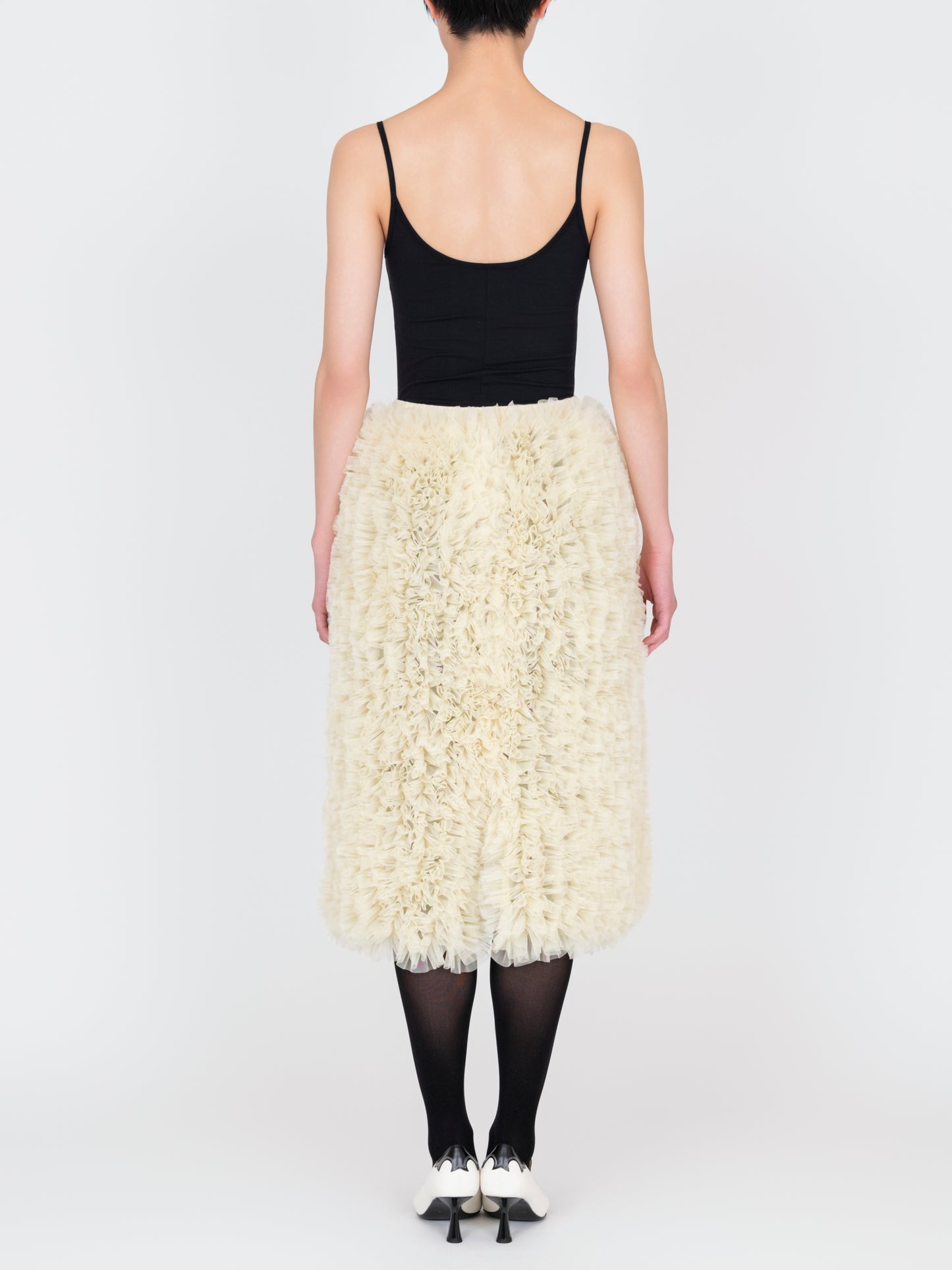 Ruffle Tulle Midi Skit