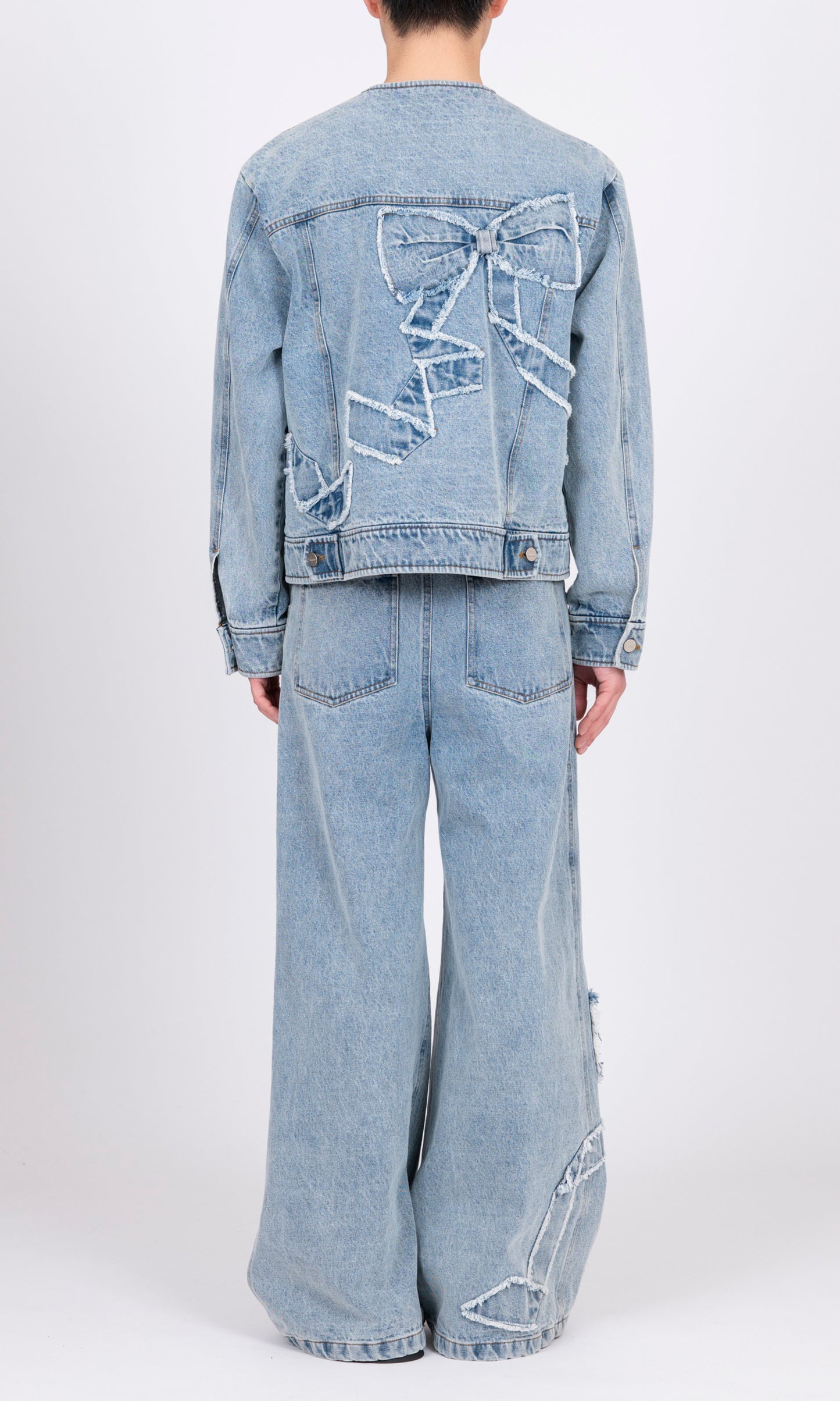 Ribbon Detail Denim Jacket
