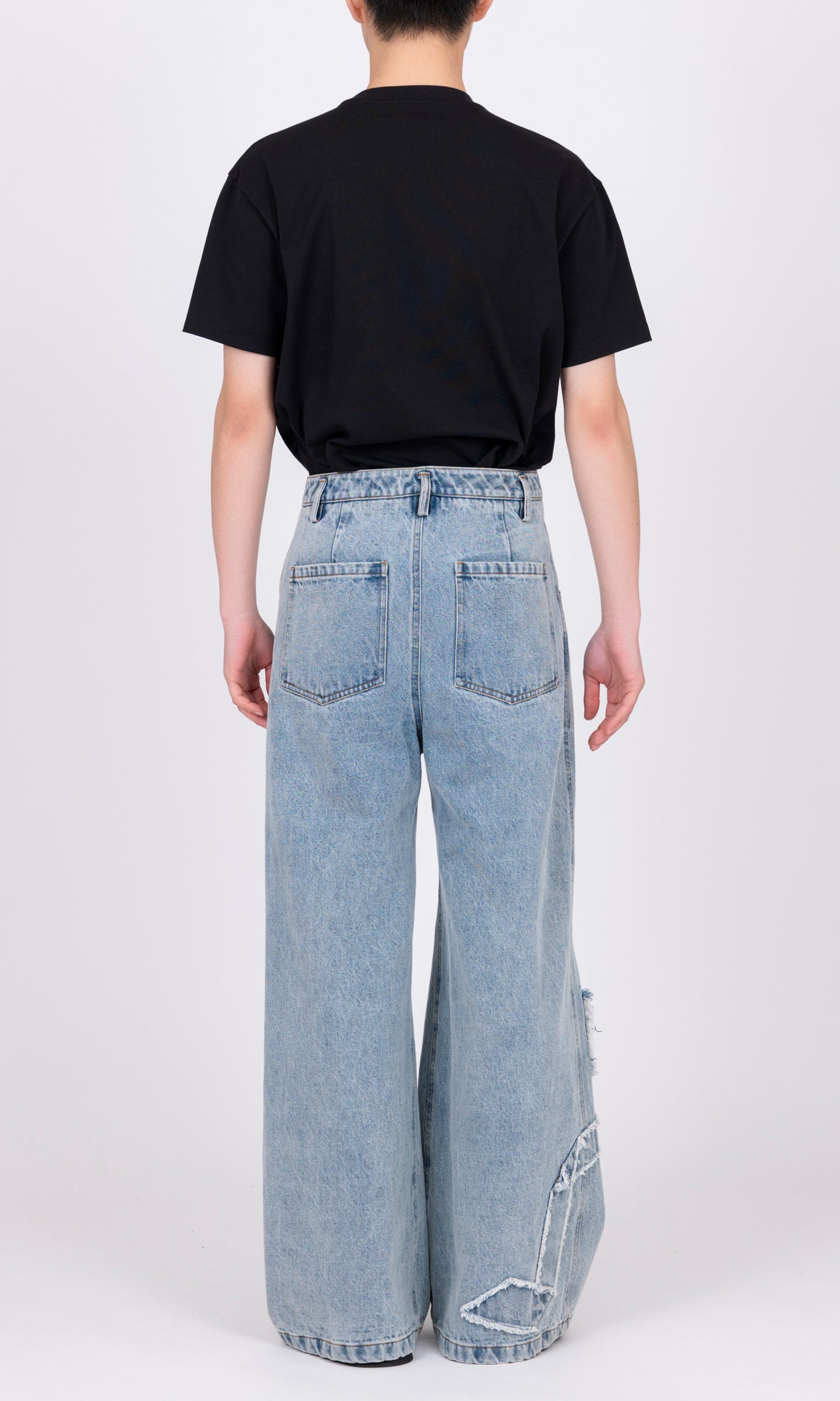 Ribbon Detail Denim Pants