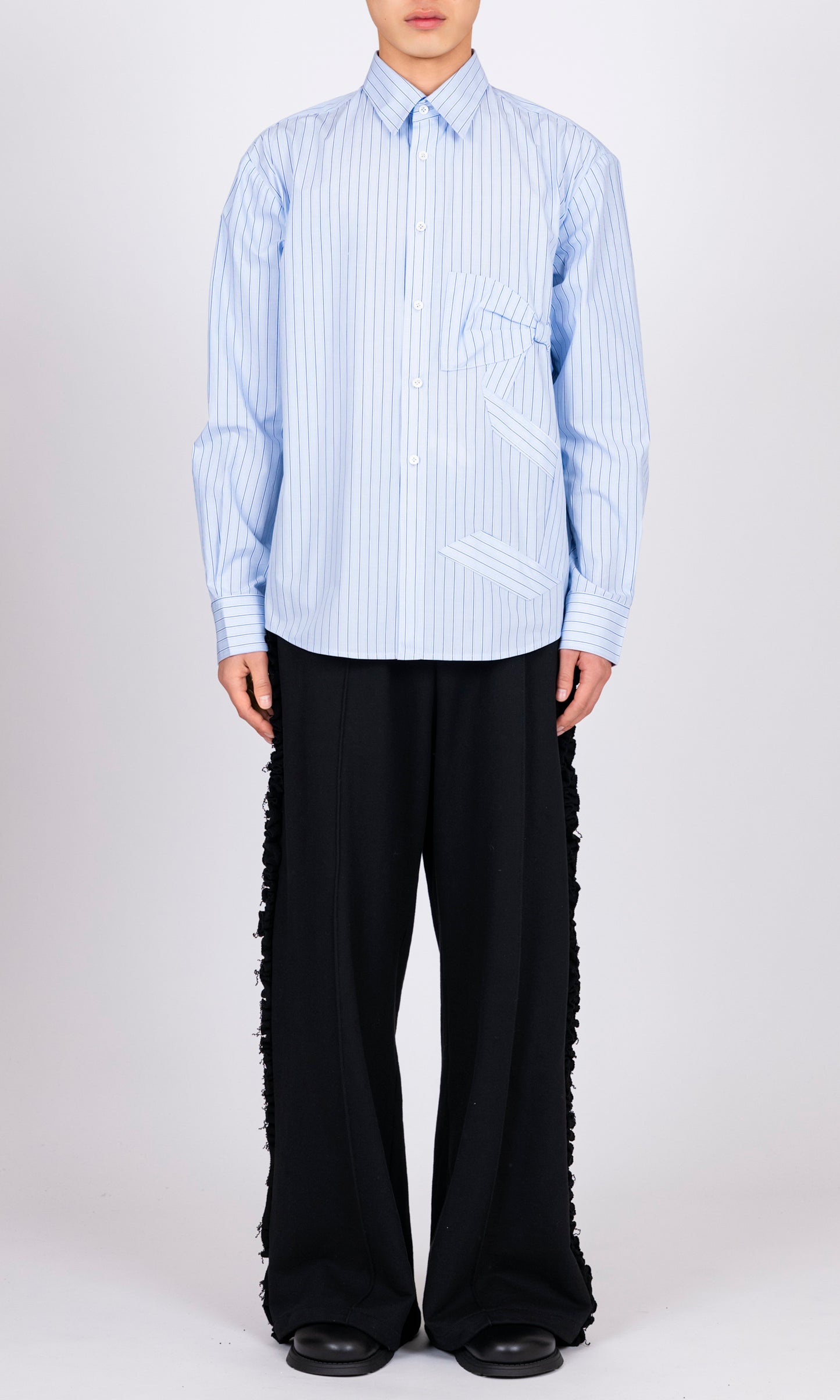 Ribbon Detail Stripe Shirt
