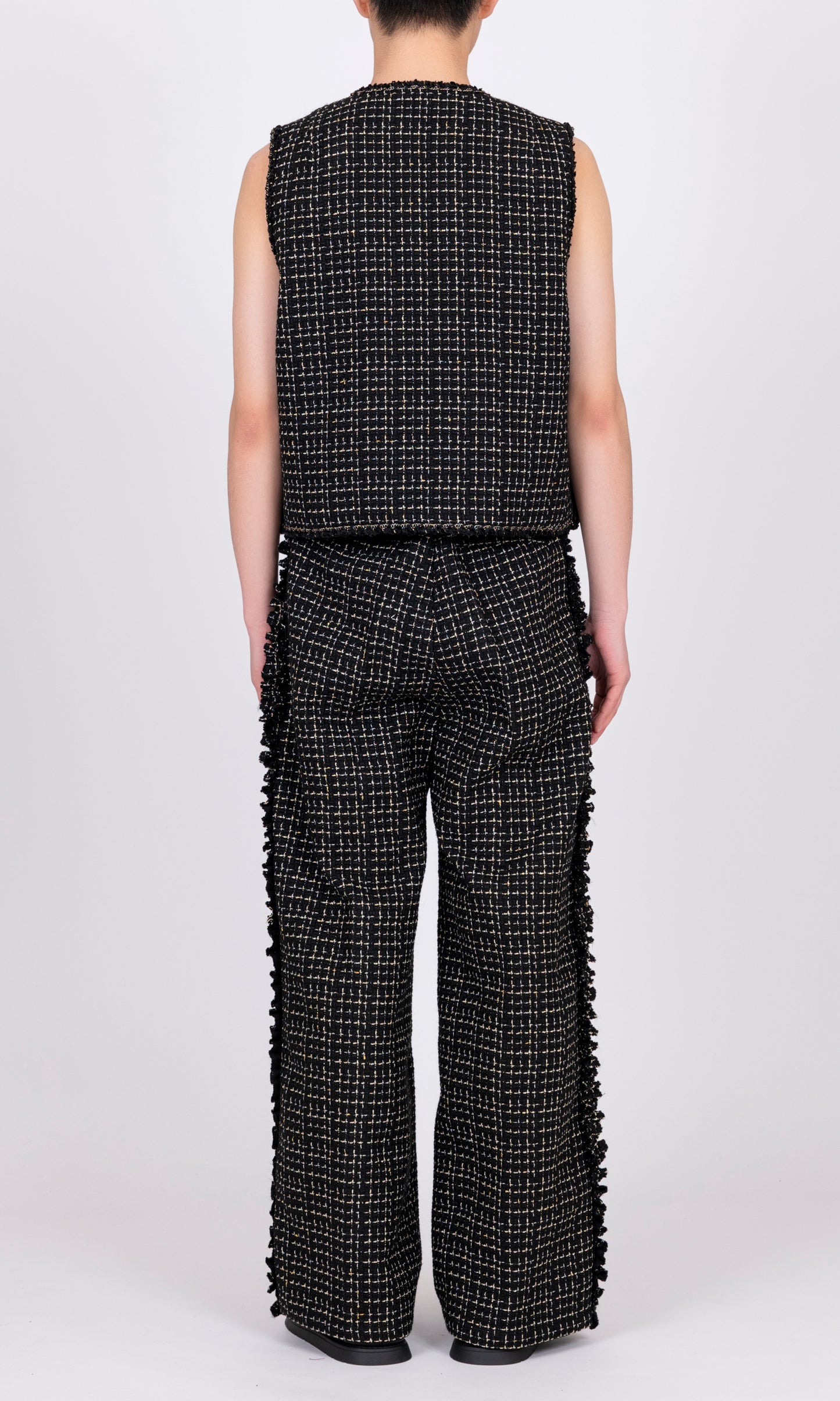 Ruffle Tweed Gilet