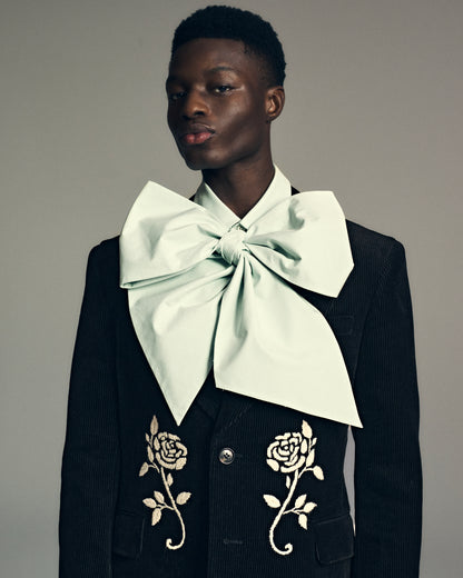 Detachable  Ribbon Collar Shirt