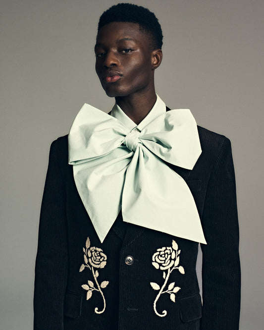 Detachable  Ribbon Collar Shirt