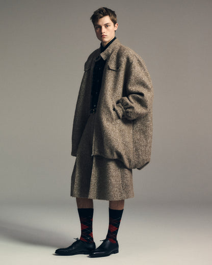 Herringbone Balloon Coat