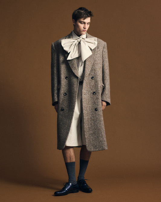 Herringbone Double Breasted Coat