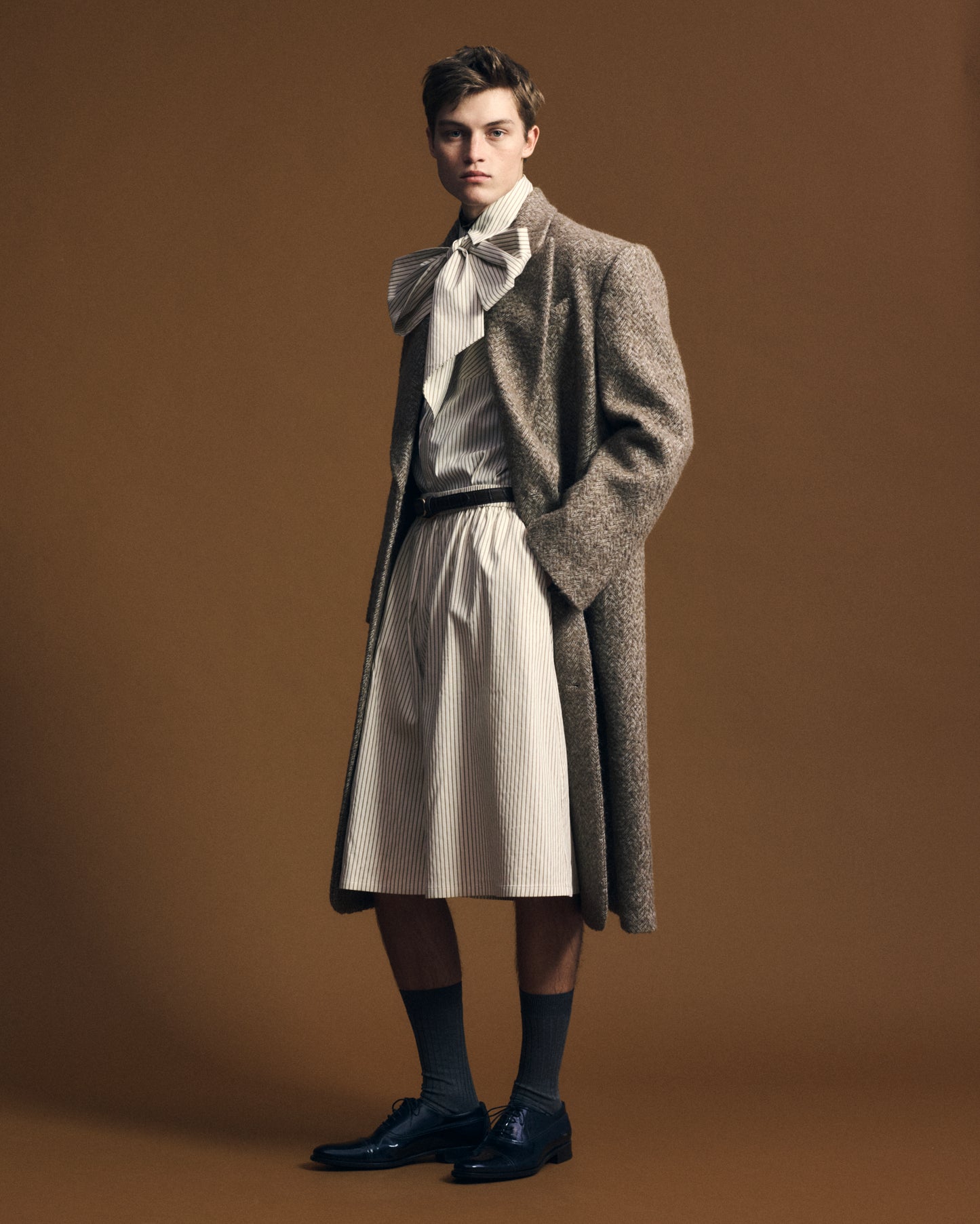 Herringbone Double Breasted Coat