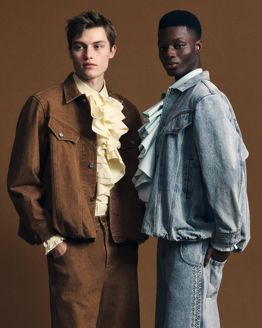 French Corded Denim Trousers