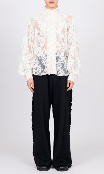 Ruffle Collar Lace Shirt