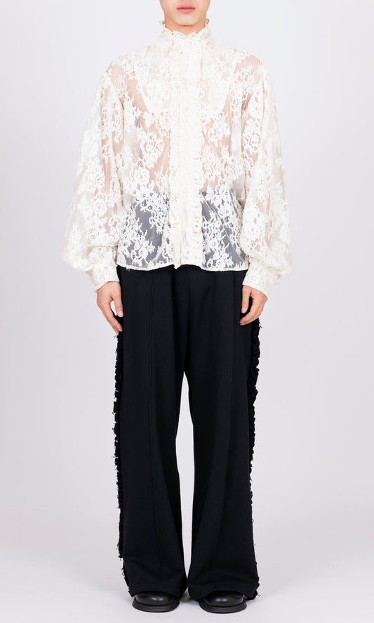 Ruffle Collar Lace Shirt