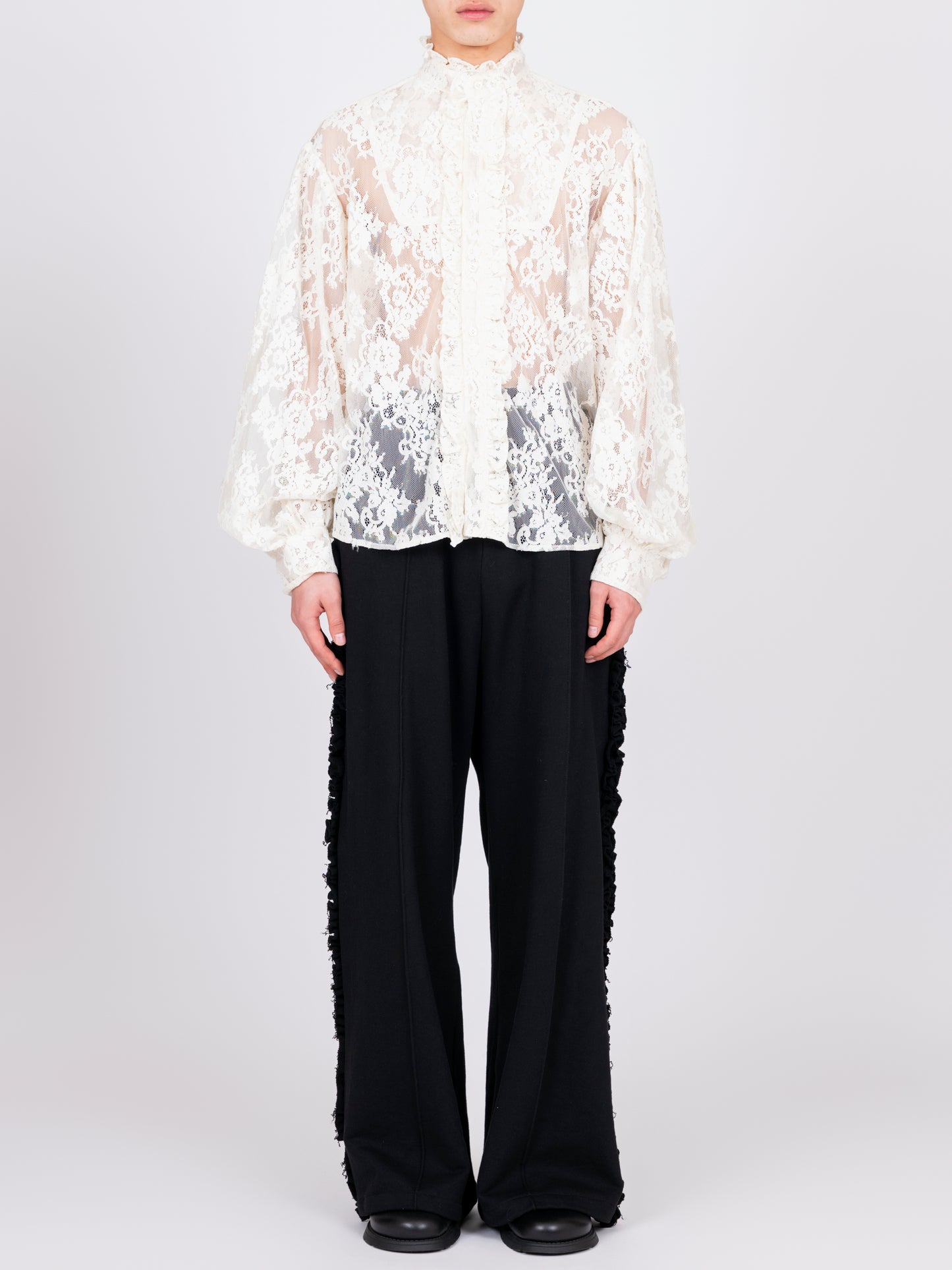 Puff Sleeve Lace Shirt