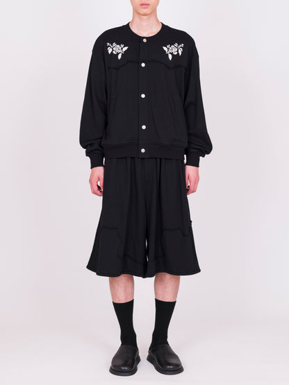 Hand Embroidered Jersey Cardigan